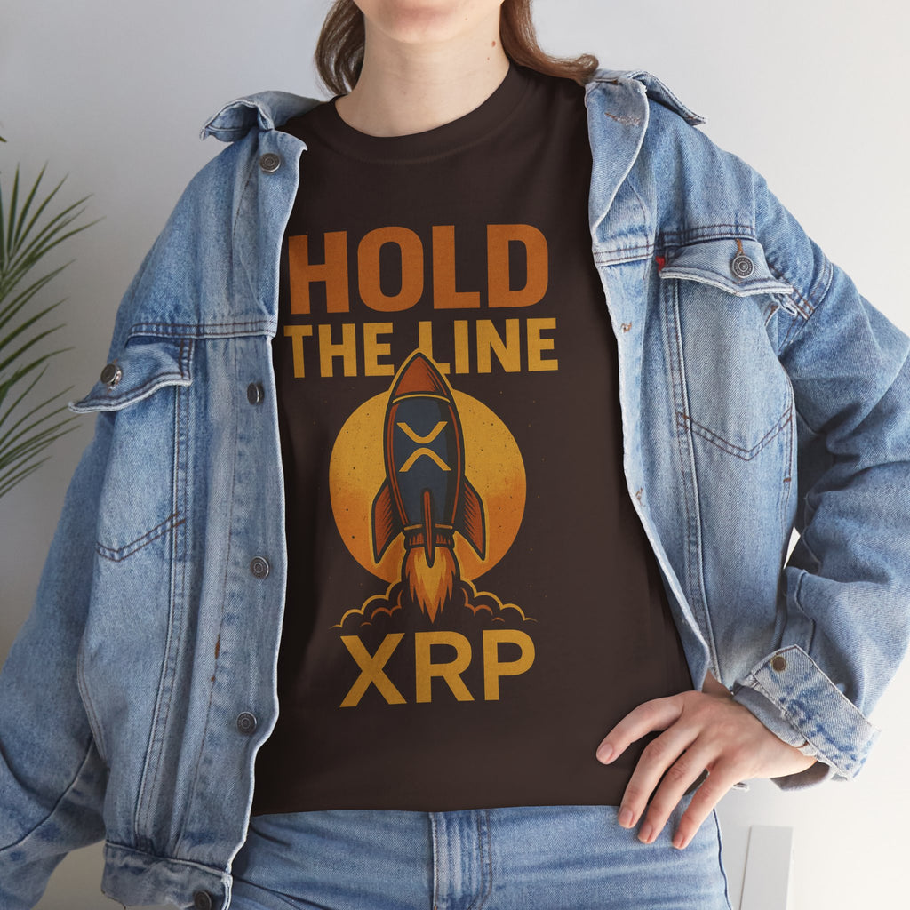 XRP Hold The Line Rocket Tee — Crypto Investor T‑Shirt