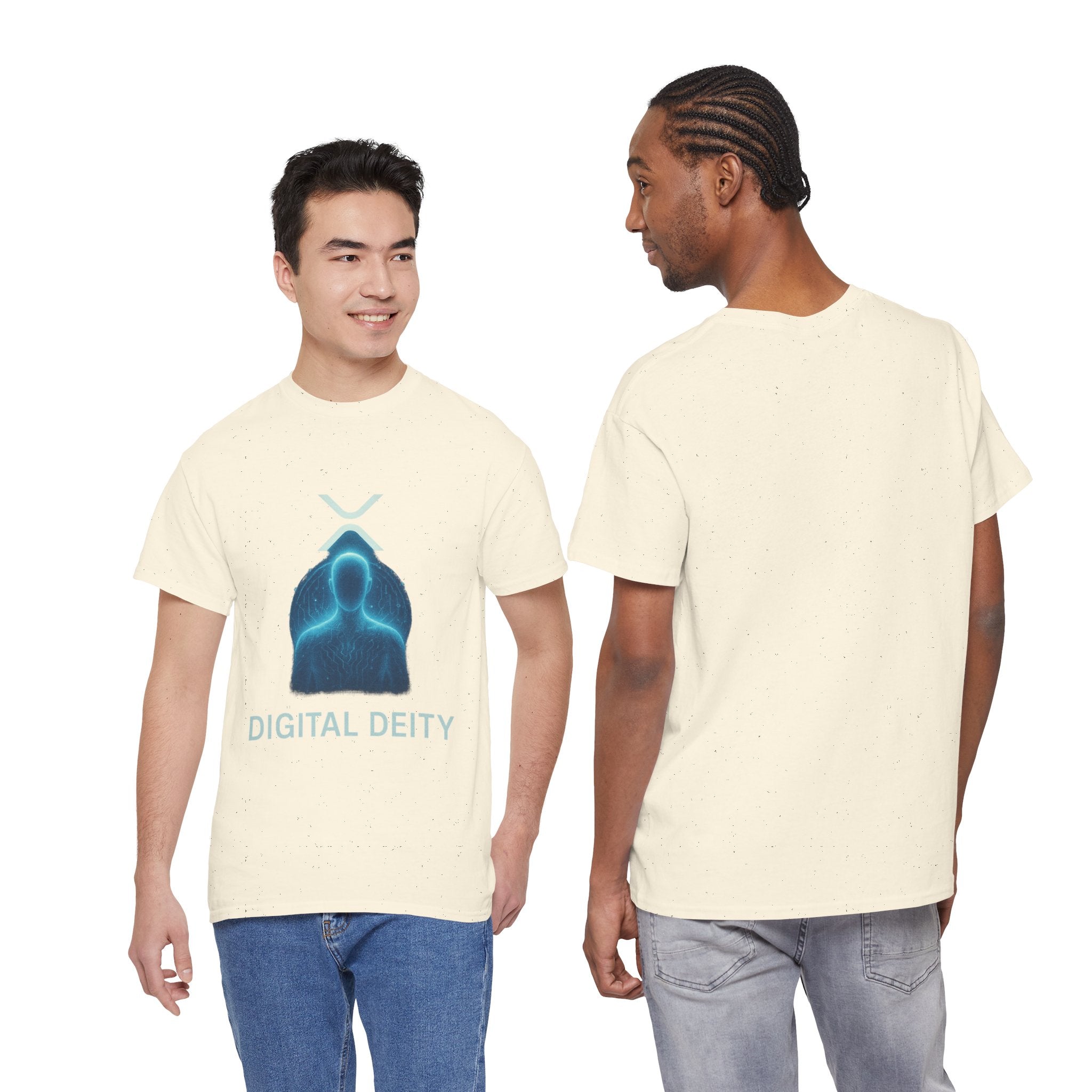 Digital Deity T‑Shirt — Futuristic Neon Tech Hoodie Tee