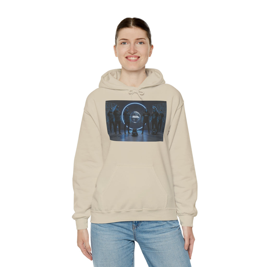 Futuristic Neon Portal Hoodie – Cyberpunk Sci‑Fi Crew Graphic Sweatshirt
