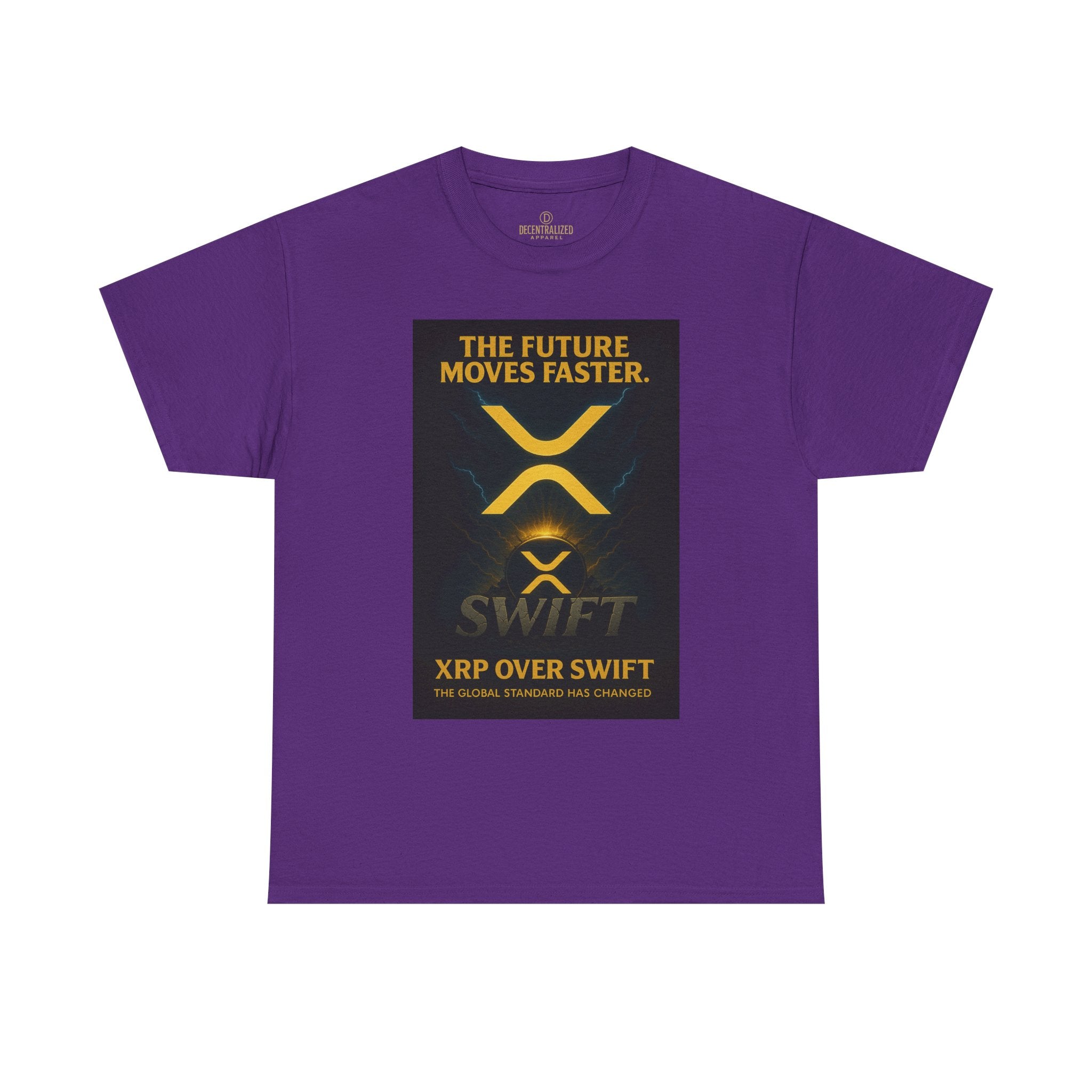 XRP Swift Crypto T-Shirt — “The Future Moves Faster” XRP Over Swift Tee