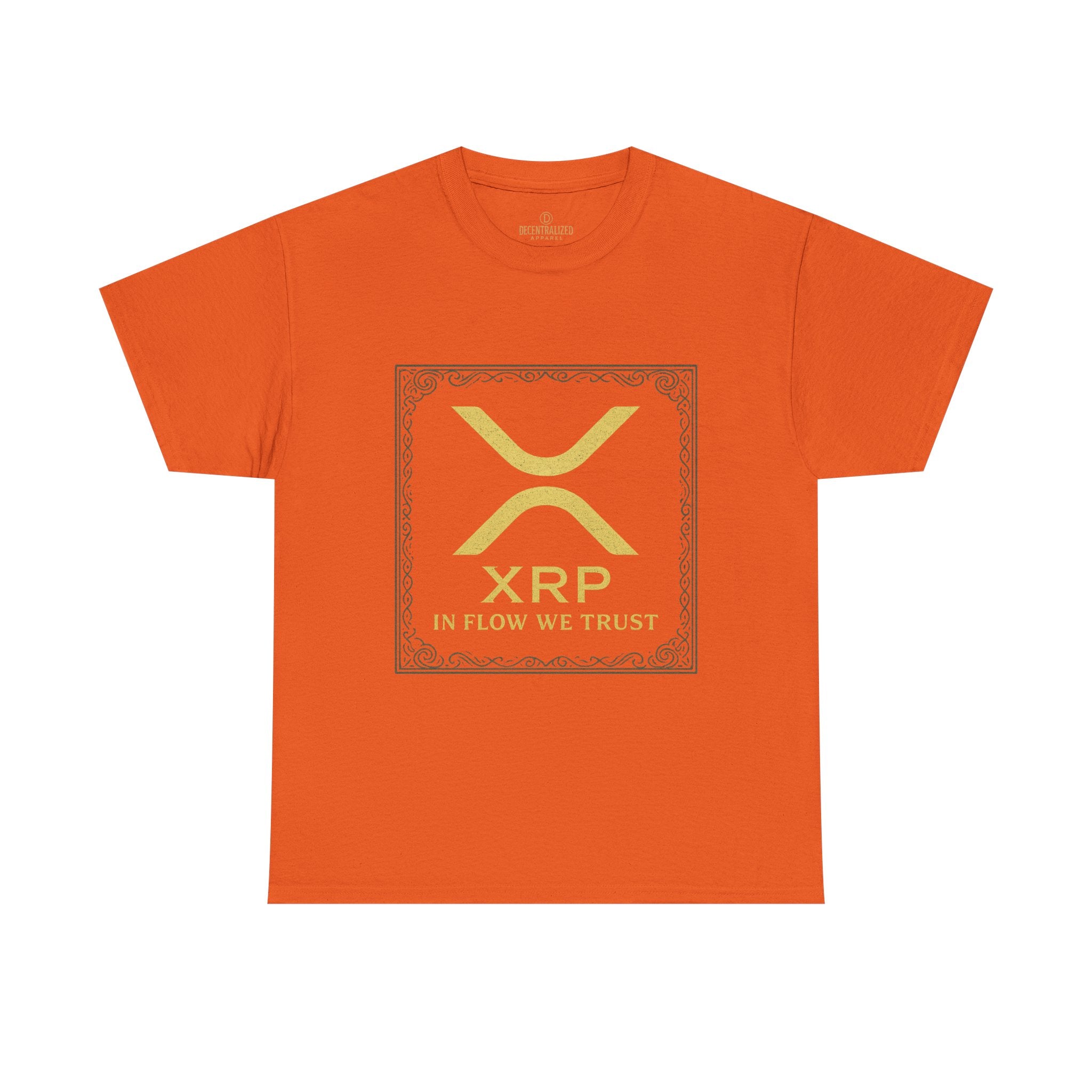 XRP Logo T-Shirt — "In Flow We Trust" Crypto Tee for Ripple Fans