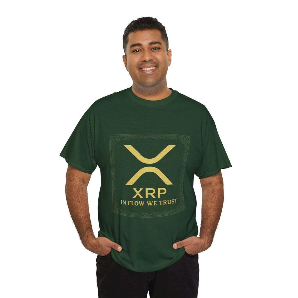 XRP Logo T-Shirt — "In Flow We Trust" Crypto Tee for Ripple Fans
