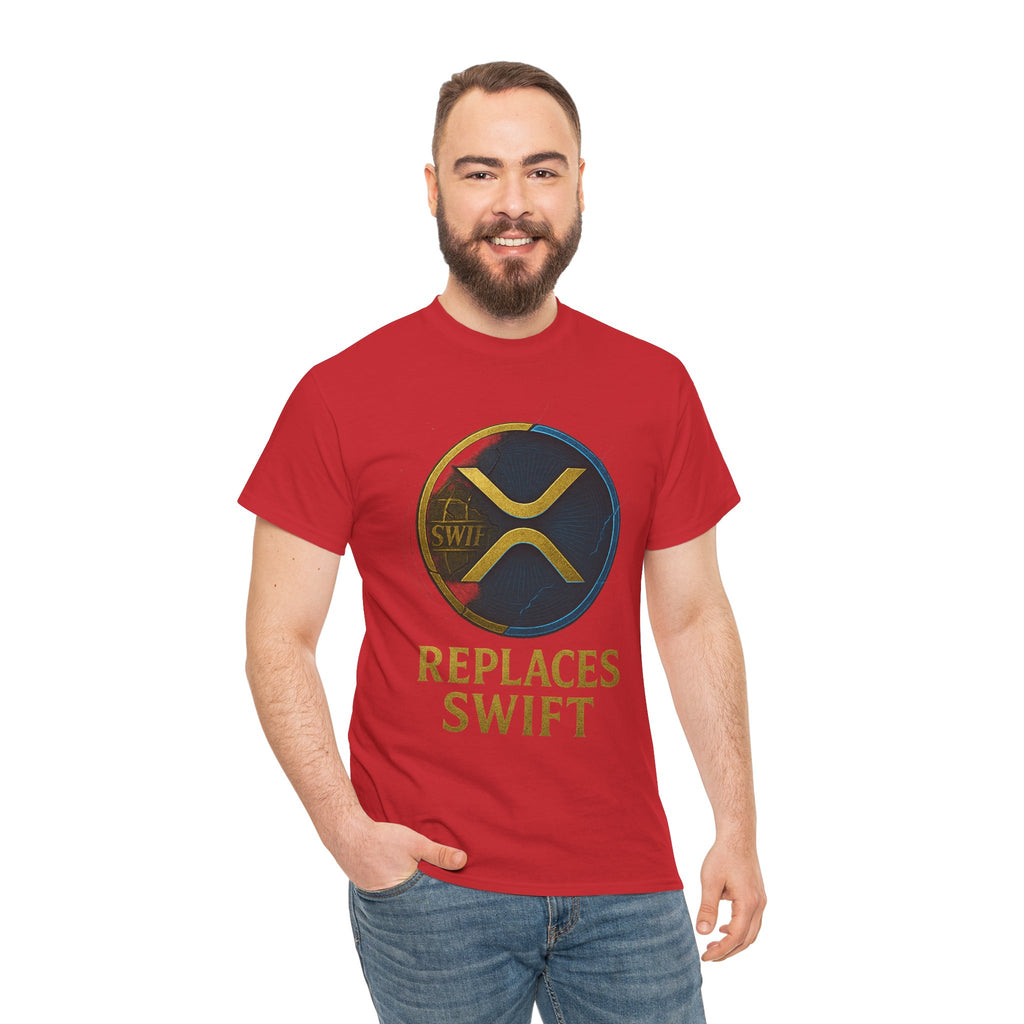 XRP 'Replaces Swift' Cotton Tee — Crypto Ripple Logo T-Shirt