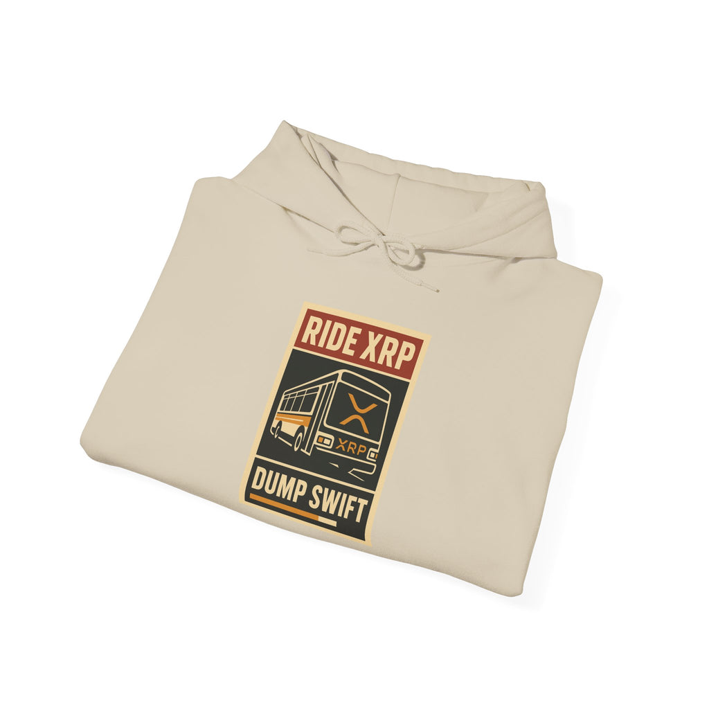 XRP Crypto Hoodie — "Ride XRP, Dump Swift" Retro Badge