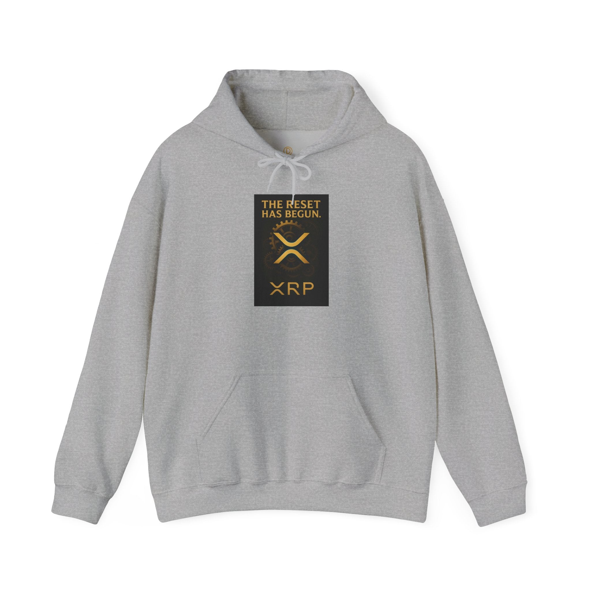 XRP Hoodie — "The Reset Has Begun" Crypto Logo Pullover