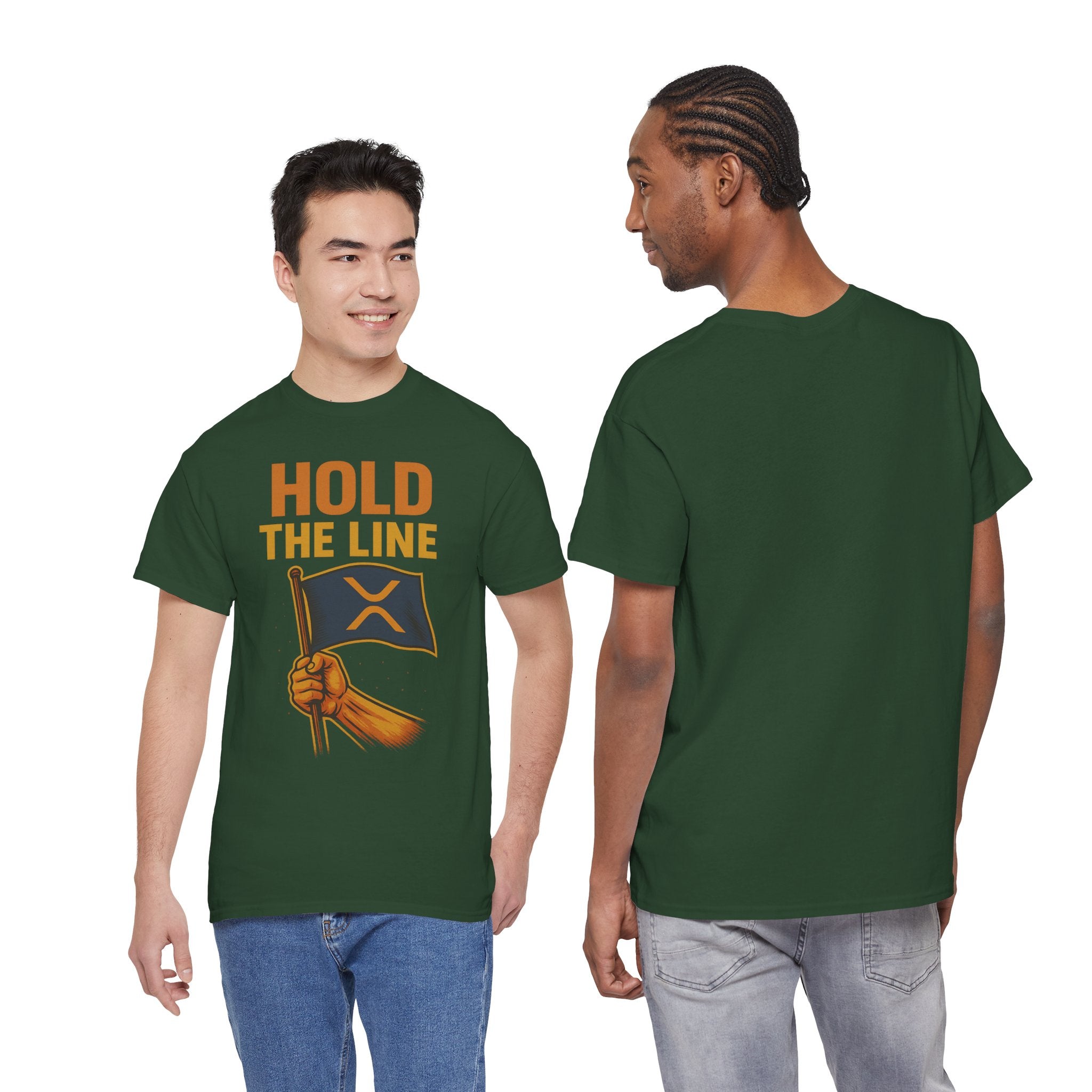 Hold The Line Tee — Bold Flag Graphic Cryptocurrency XRP Shirt