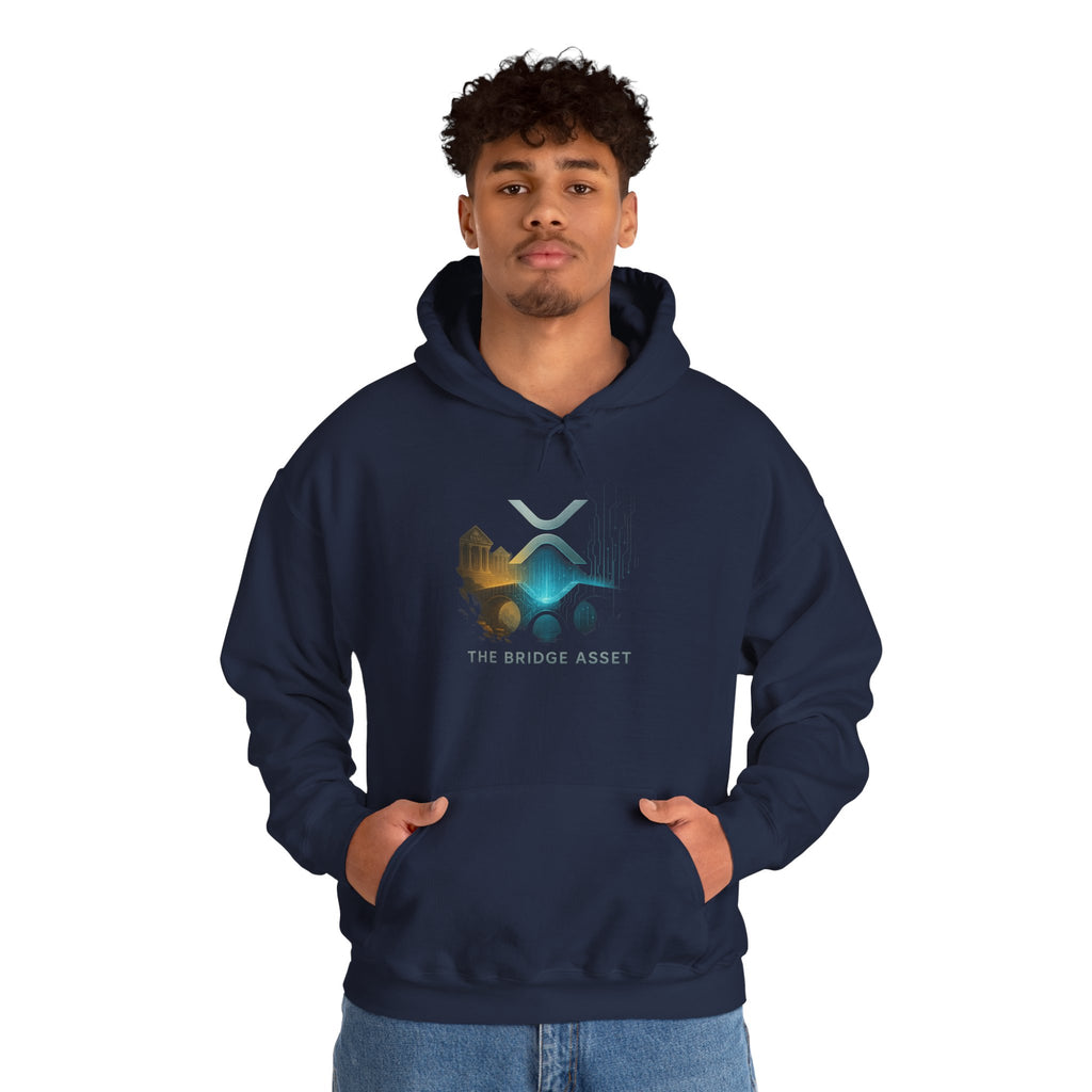 Bridge Asset Logo Hoodie — Minimal Crypto XRP Design
