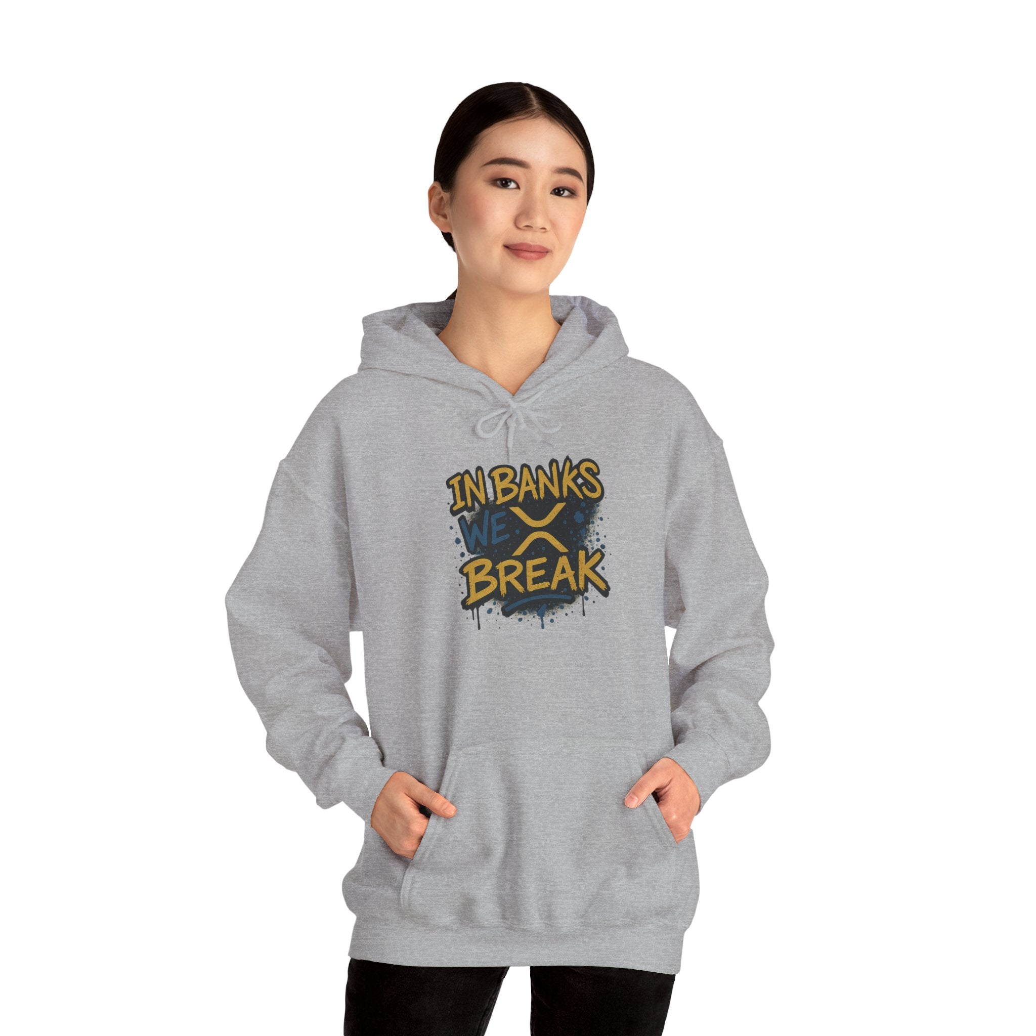 In Banks We Break Hoodie — Streetwear Graffiti Hoodie for Urban Style