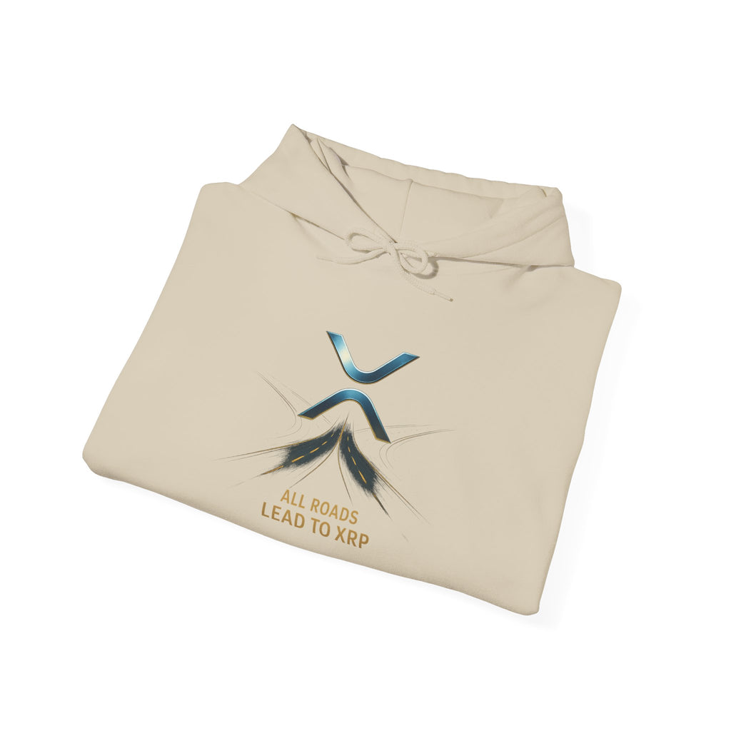 XRP Logo Hoodie — "All Roads Lead to XRP" Minimal Crypto Hoodie