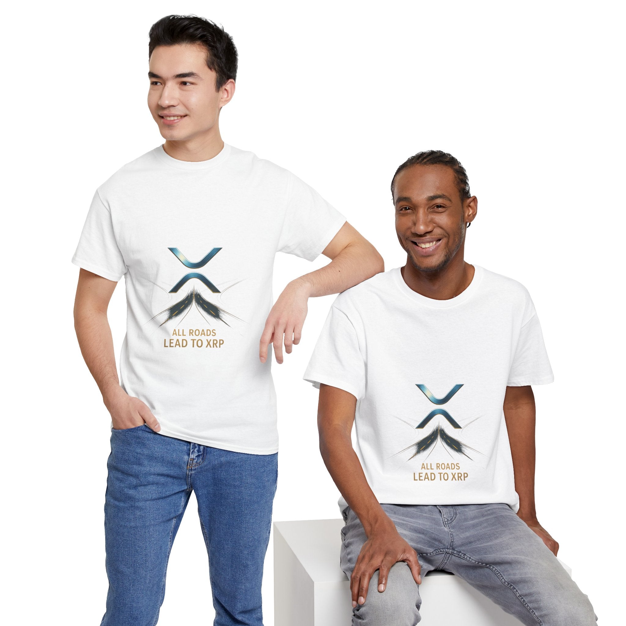 All Roads Lead to XRP T-Shirt — Crypto Ripple Logo Tee