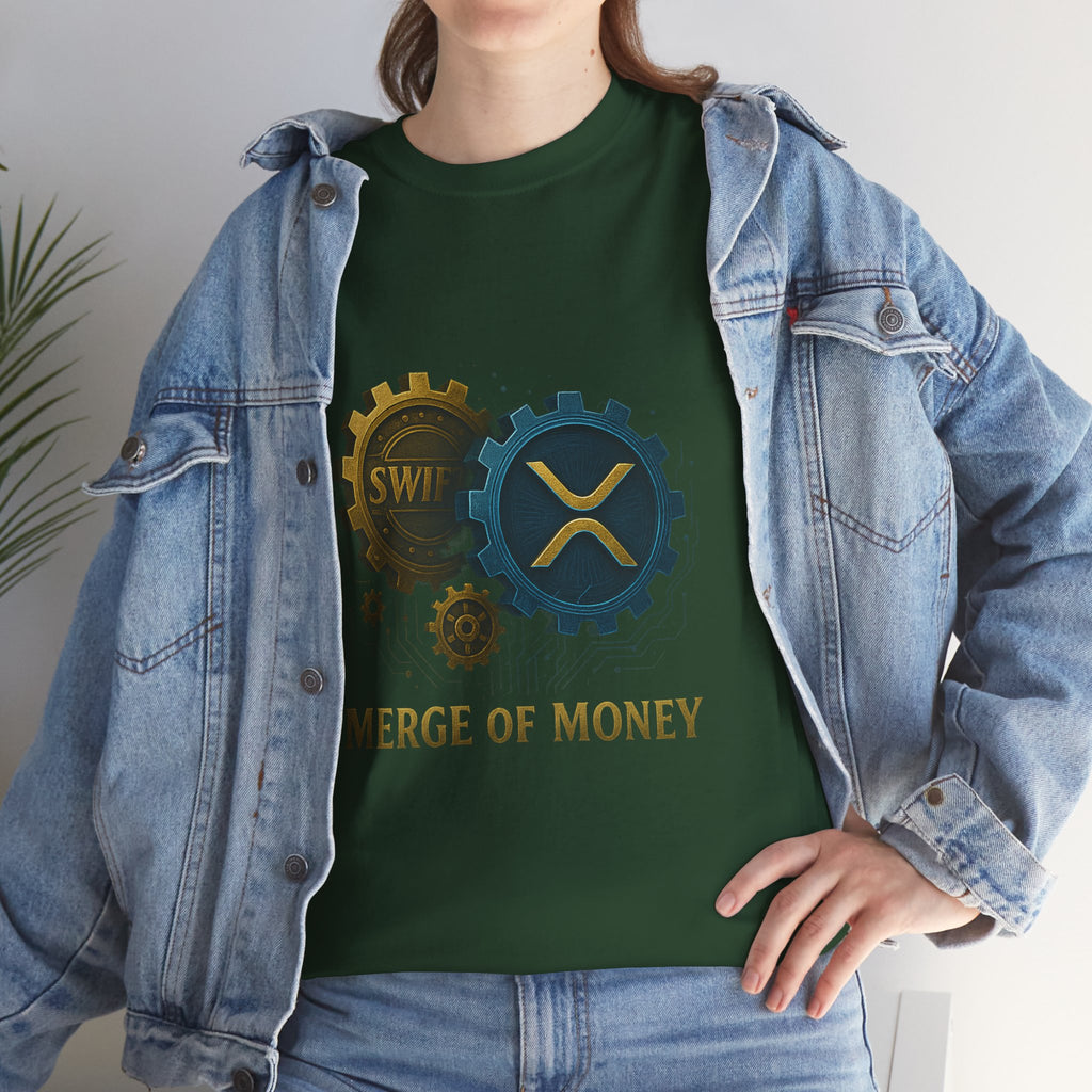 Merge of Money Tee - Cryptocurrency Gears XRP & SWI Crypto T-Shirt