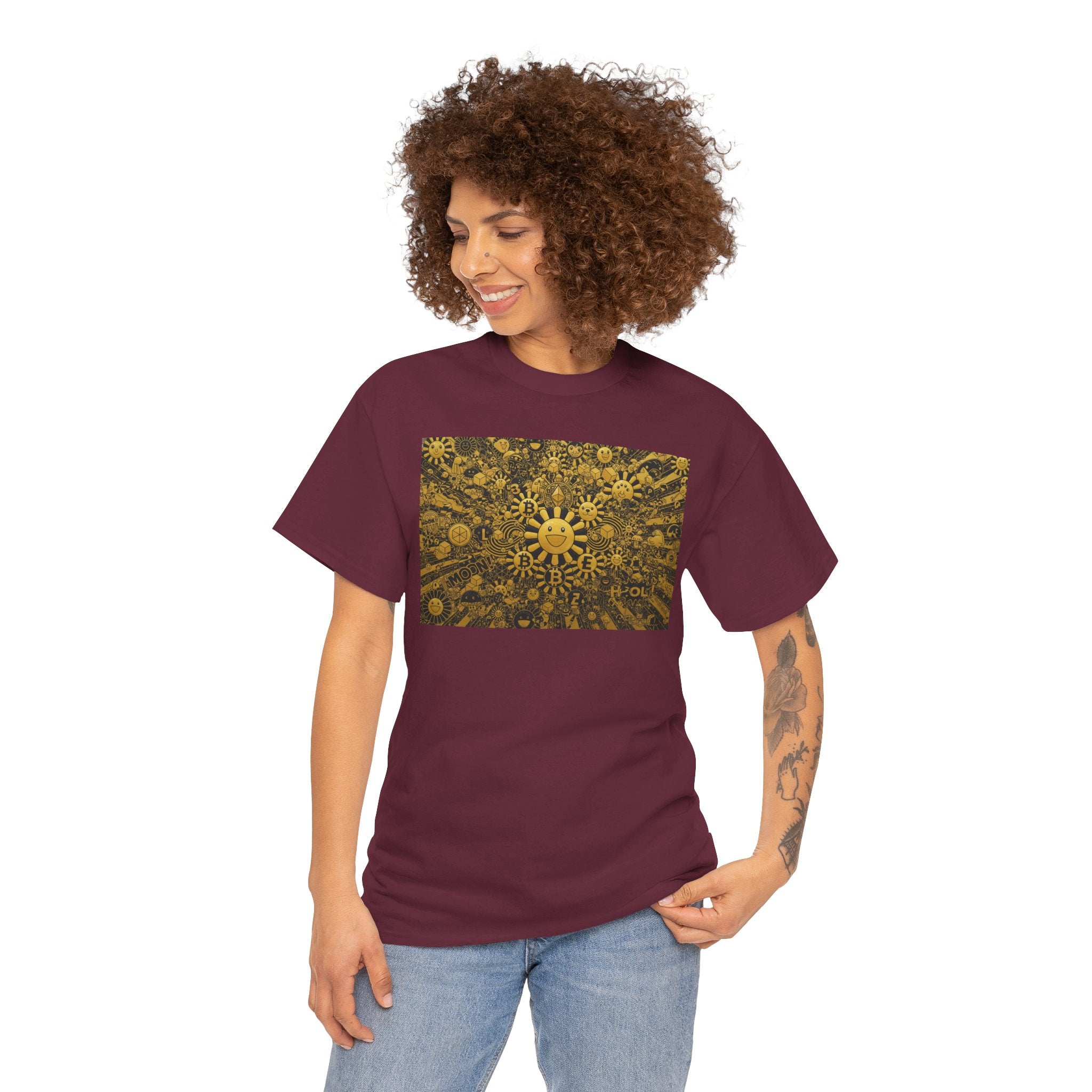 Sunflower Burst T‑Shirt — Golden Sunflower Pattern Tee