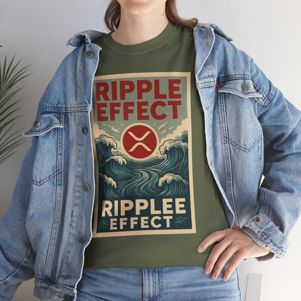 Ripple Effect Tee — Vintage Wave XRP Crypto Graphic T-Shirt