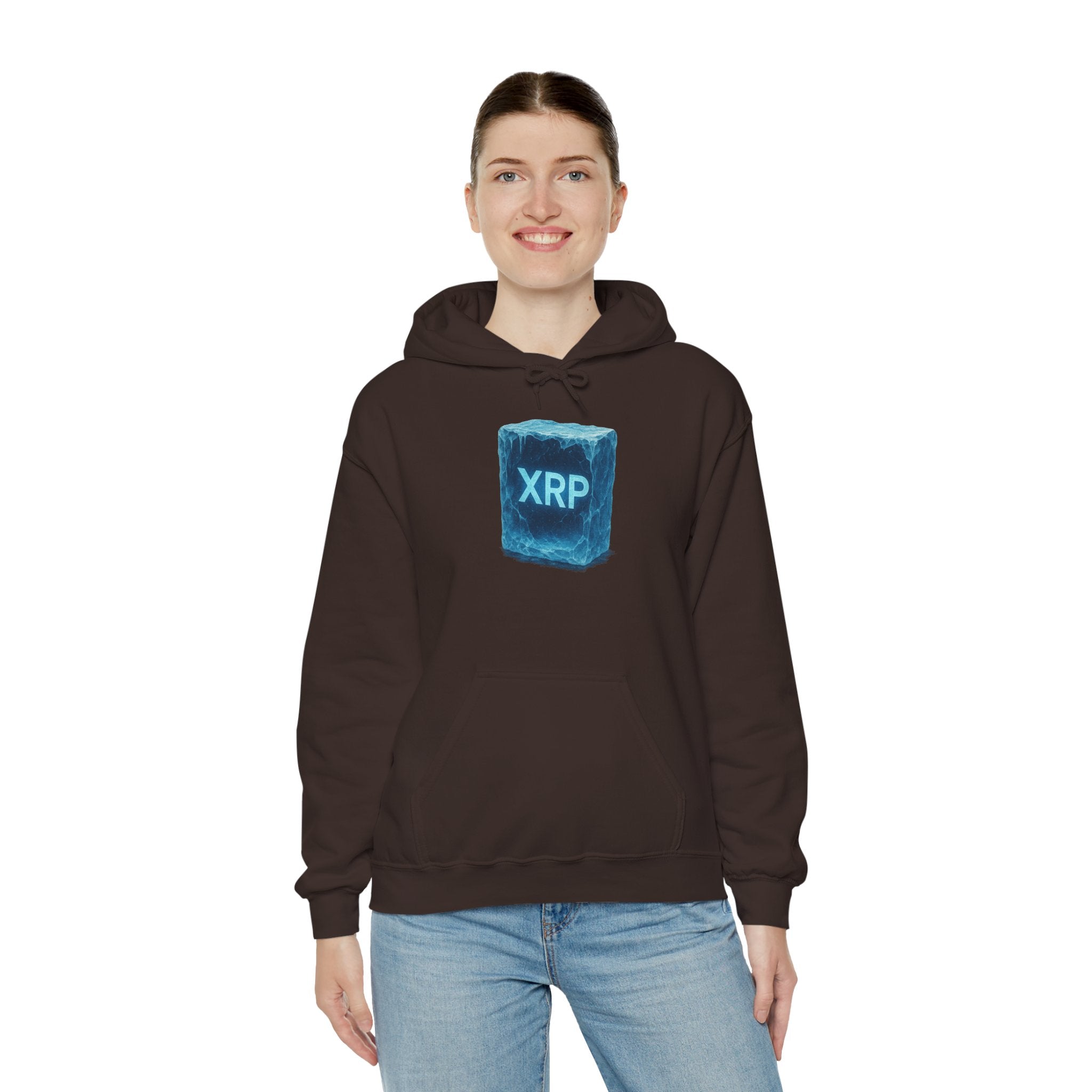 XRP Frozen Cube Hoodie — Crypto Ice Block Sweater for XRP Fans