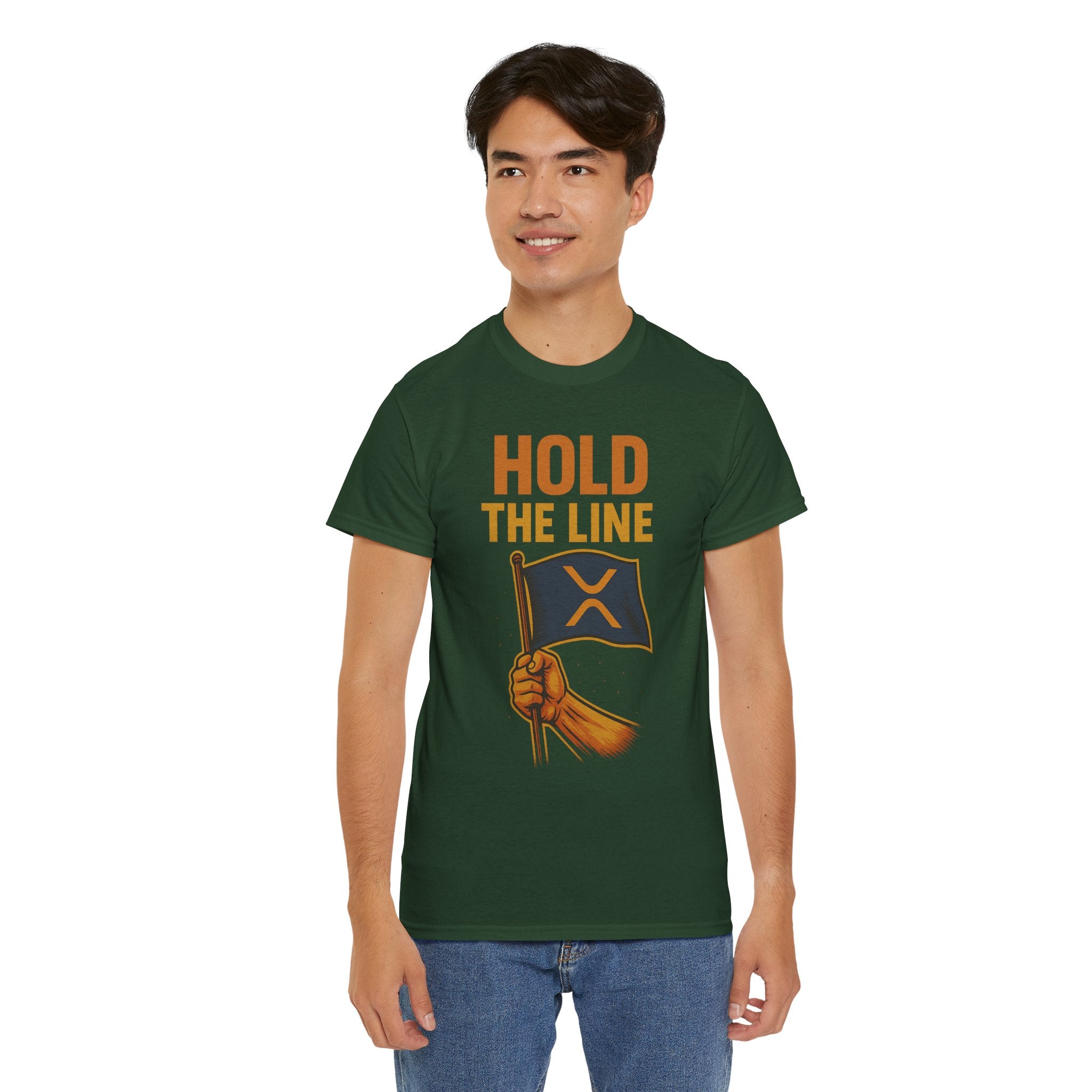 Hold The Line Tee — Bold Flag Graphic Cryptocurrency XRP Shirt