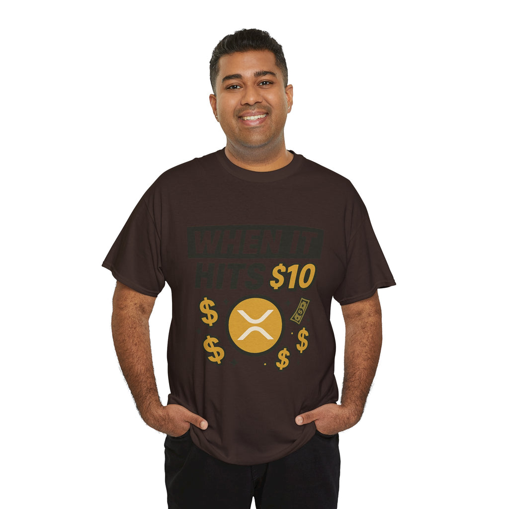 Crypto Tee - "When It Hits 10" Ripple XRP Meme Shirt