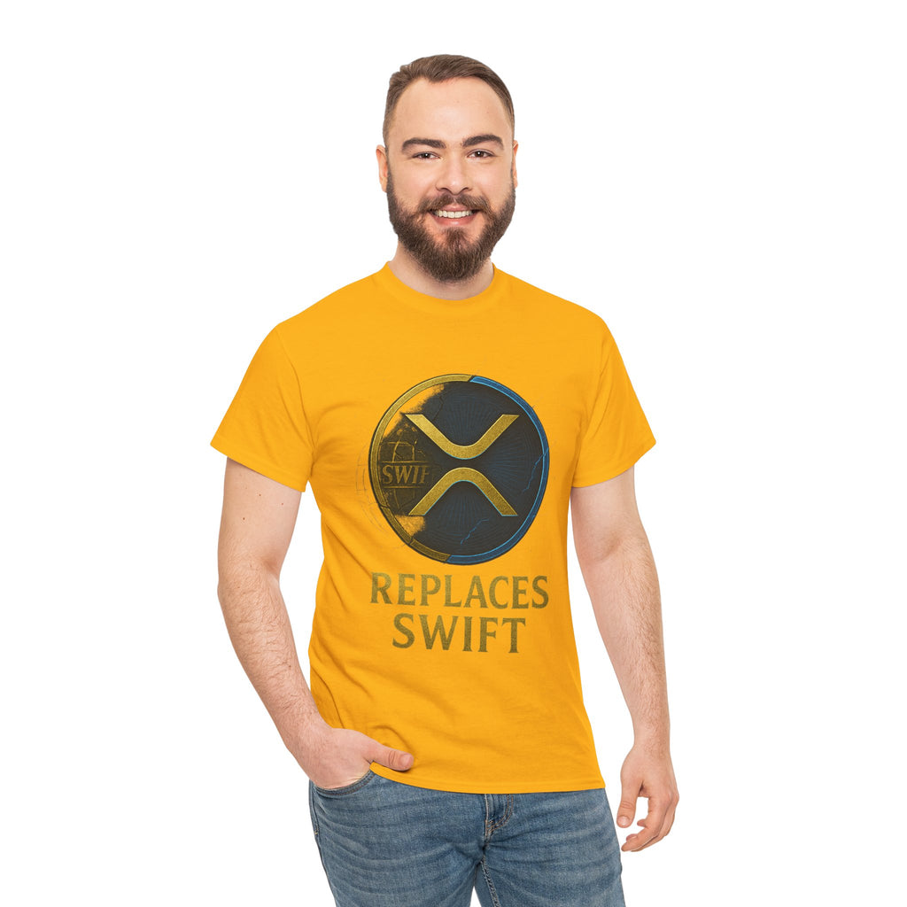 XRP 'Replaces Swift' Cotton Tee — Crypto Ripple Logo T-Shirt