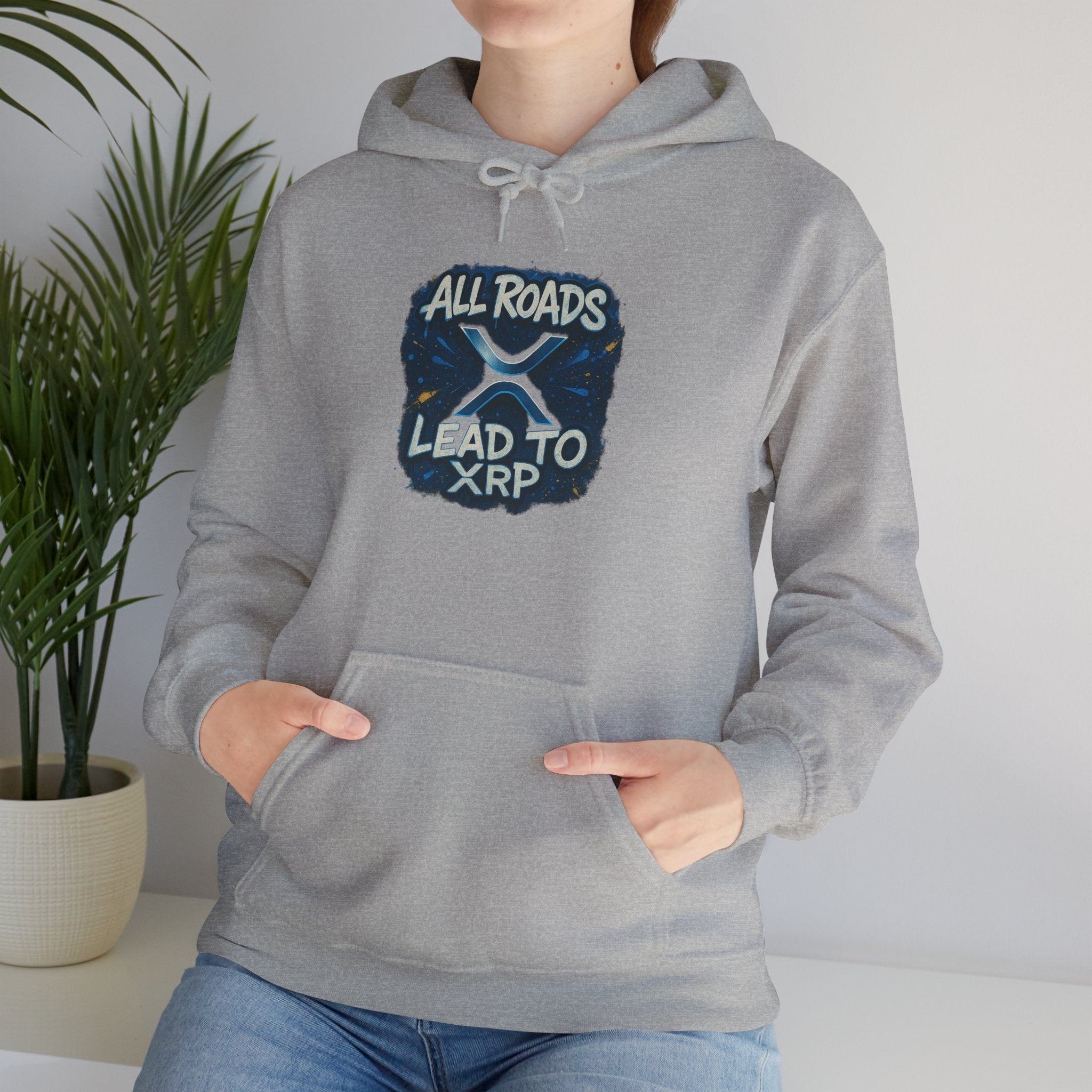 All Roads Lead to XRP Hoodie – Crypto Ripple Logo Sweatshirt