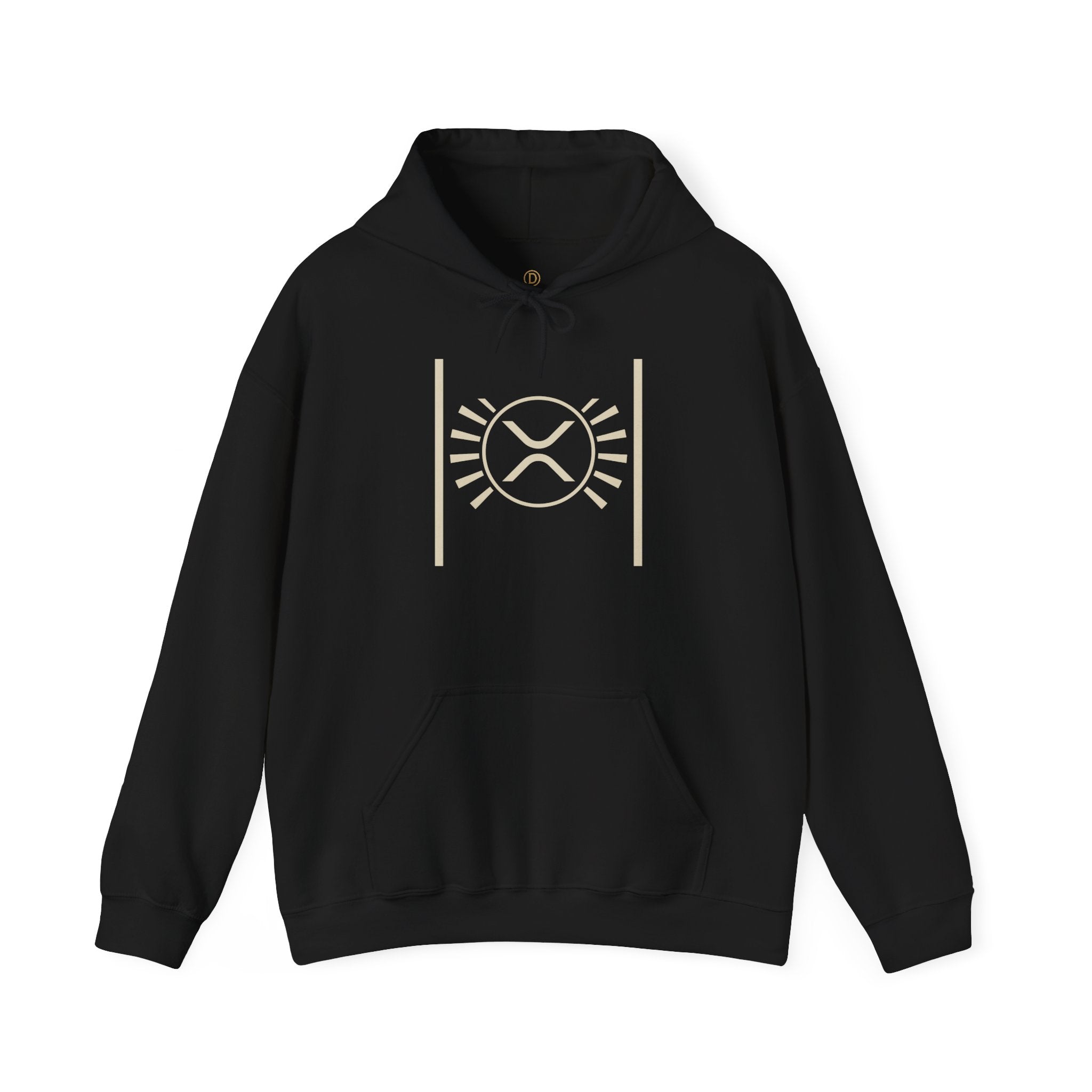 XRP Minimalist Logo Hoodie — Crypto Sun Symbol Sweatshirt