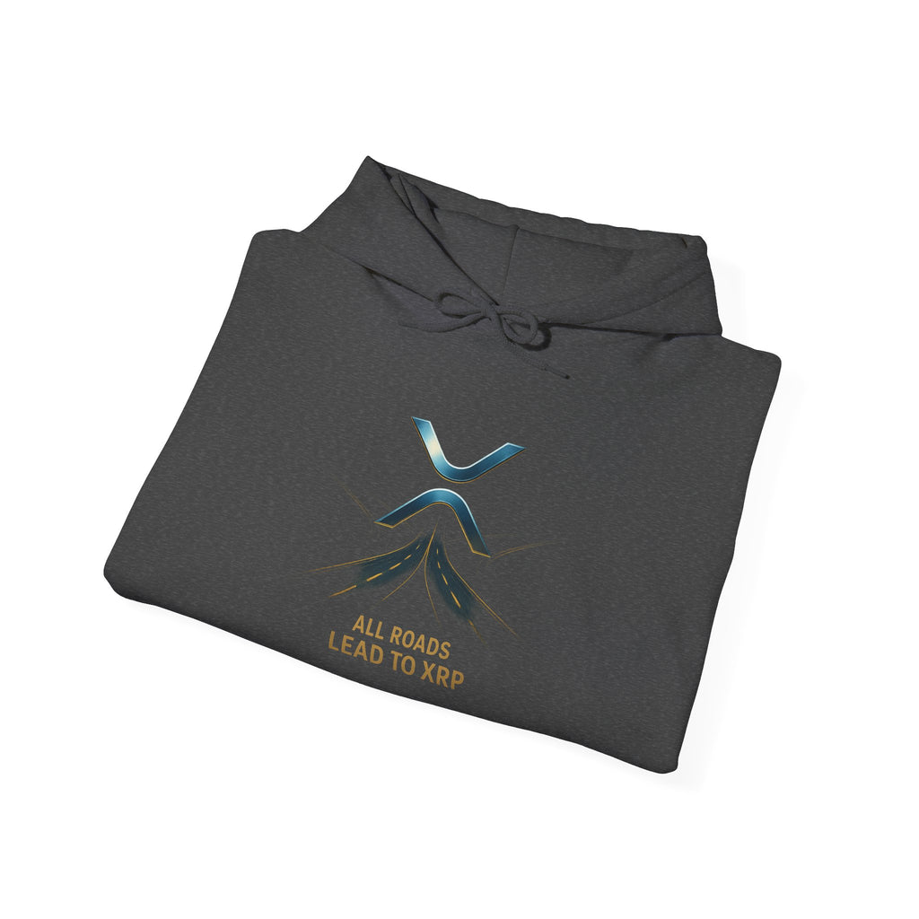 XRP Logo Hoodie — "All Roads Lead to XRP" Minimal Crypto Hoodie