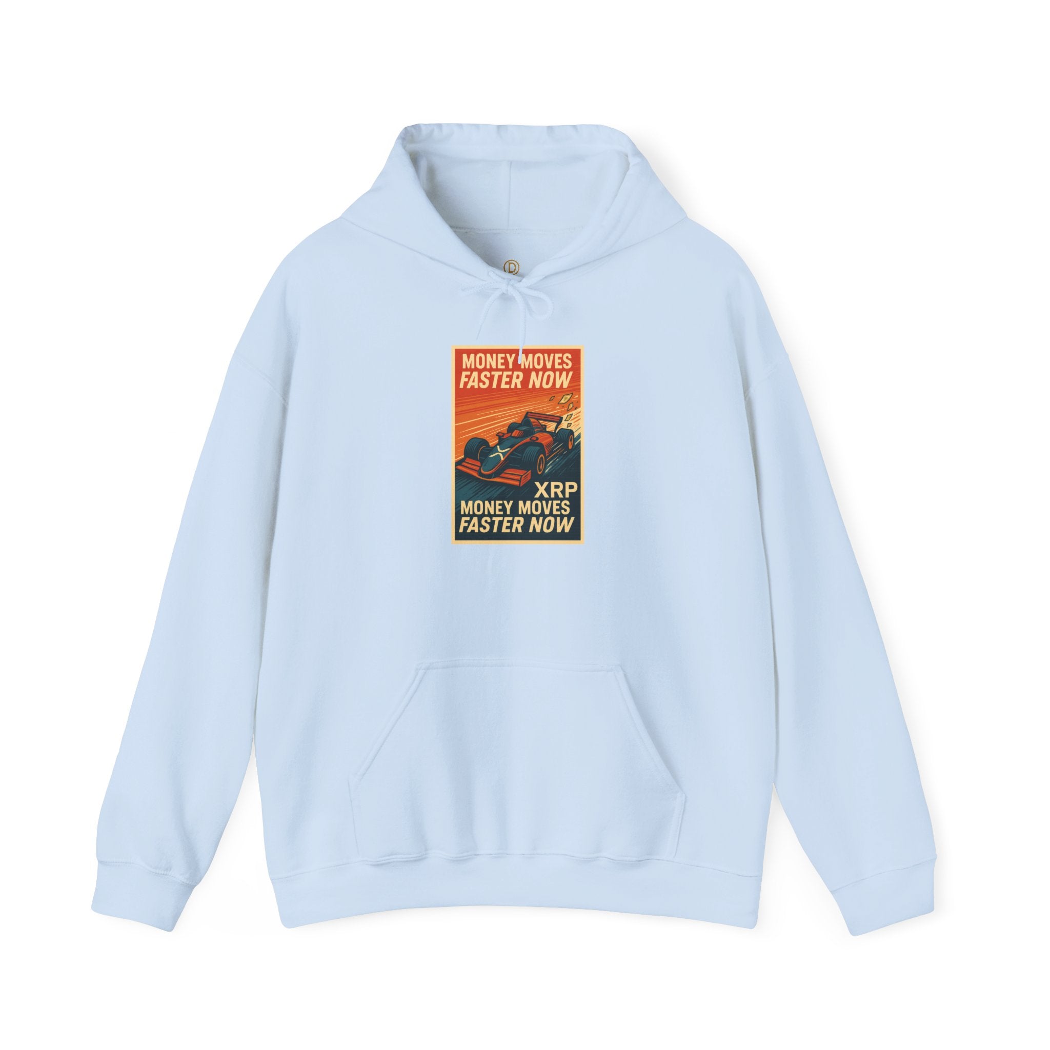 XRP 'Money Moves Faster Now' Hoodie – Crypto Retro Graphic Pullover