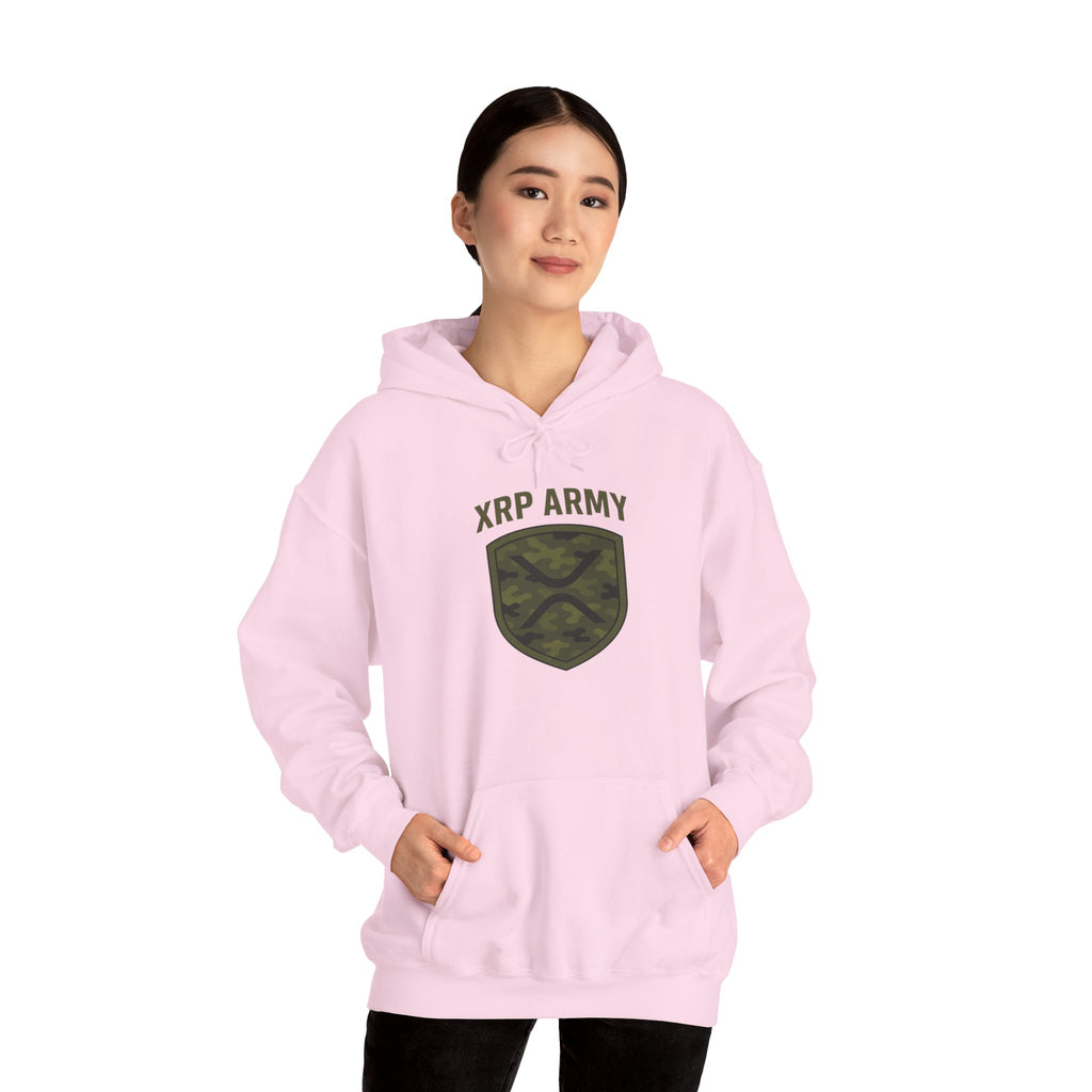 XRP Army Hoodie – Crypto Shield Camouflage Sweatshirt
