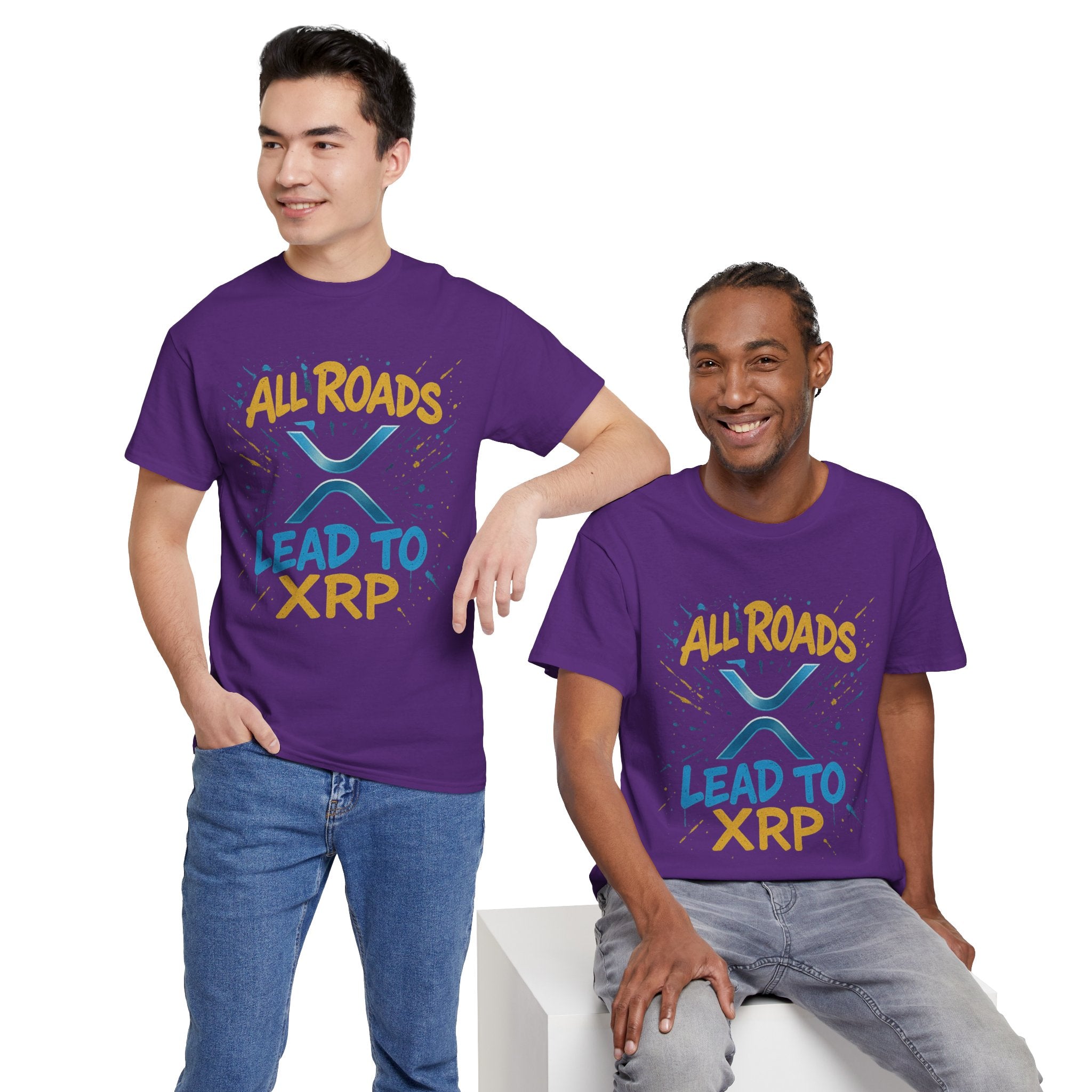 XRP Crypto Tee — "All Roads Lead to XRP" Casual Cryptocurrency Shirt