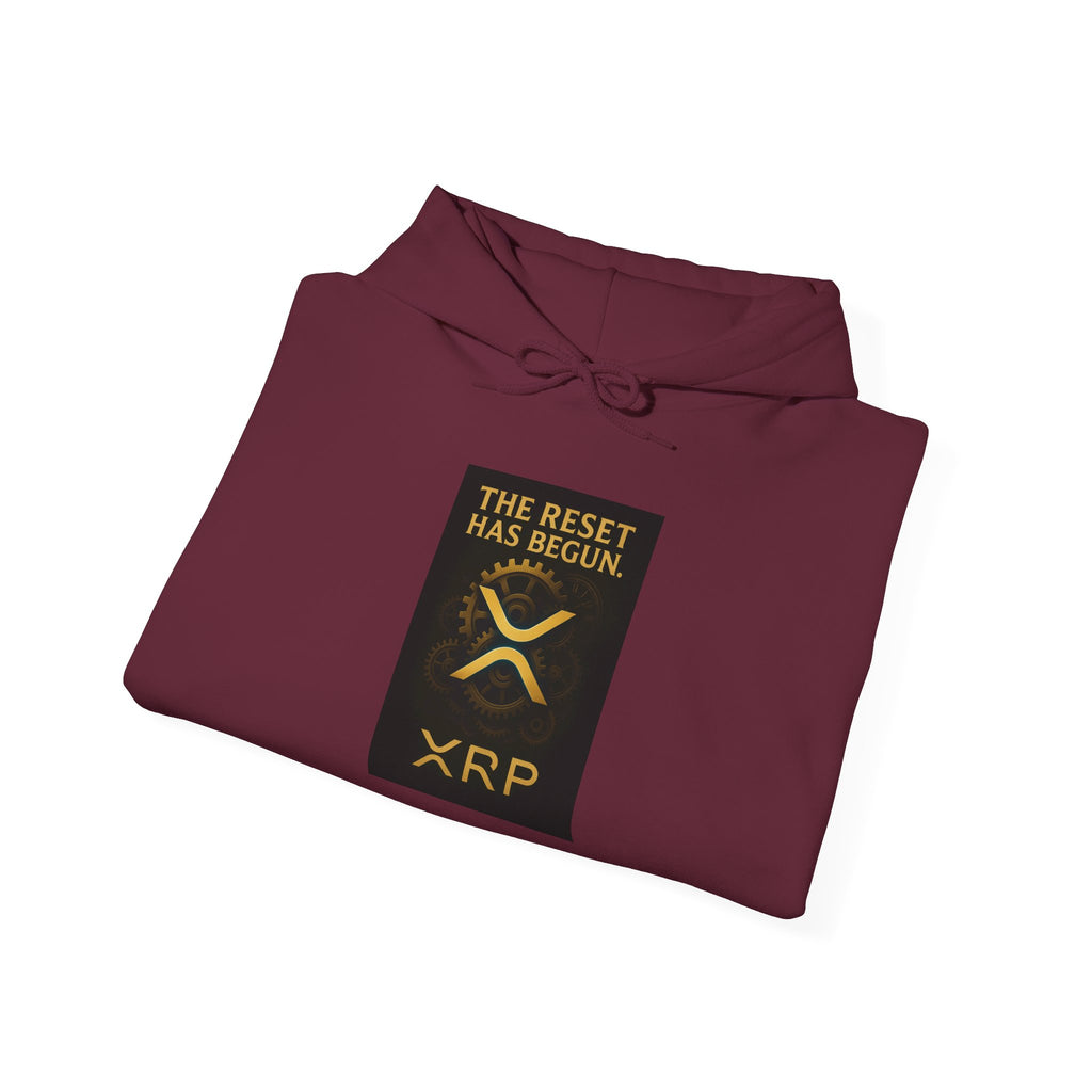 XRP Hoodie — "The Reset Has Begun" Crypto Logo Pullover