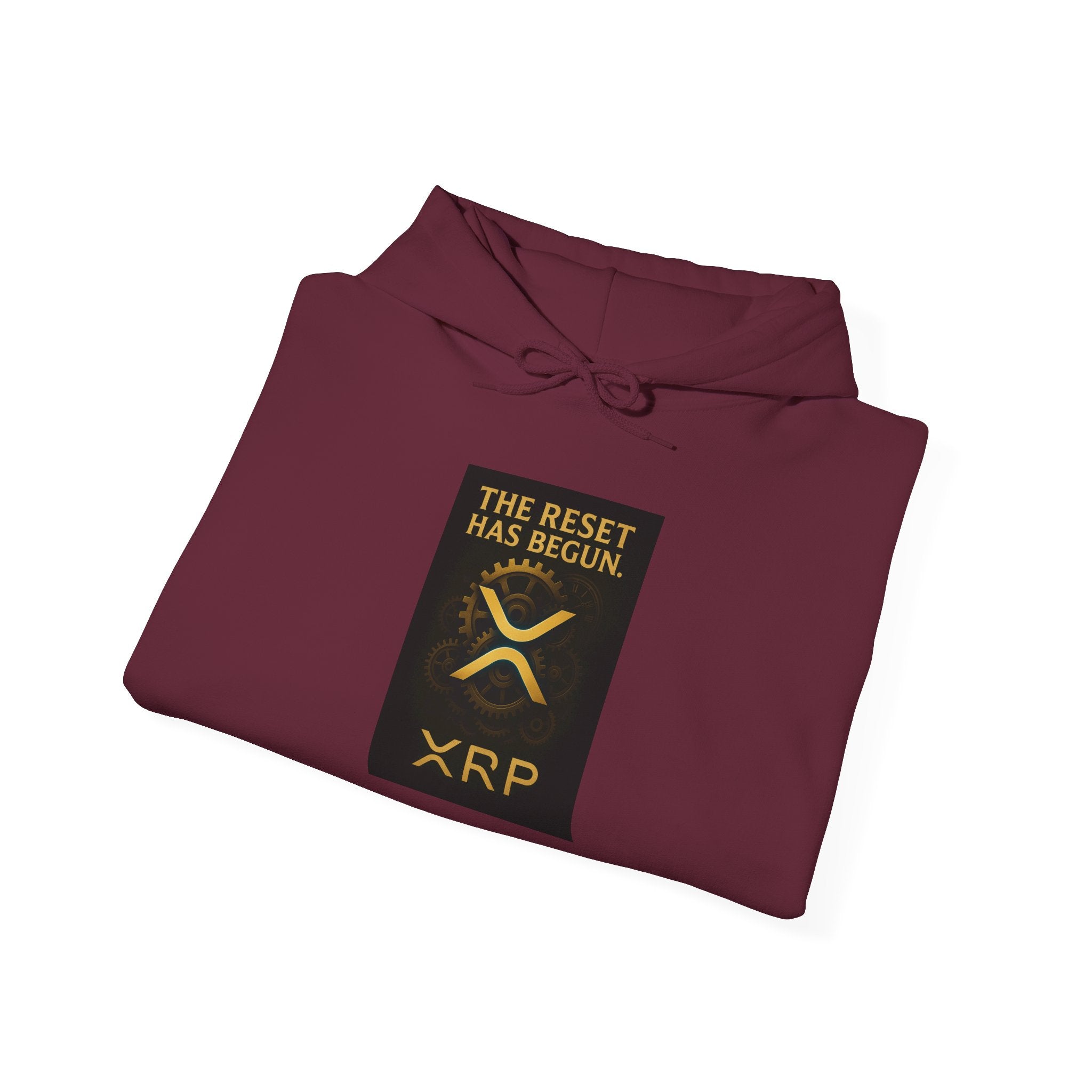XRP Hoodie — "The Reset Has Begun" Crypto Logo Pullover