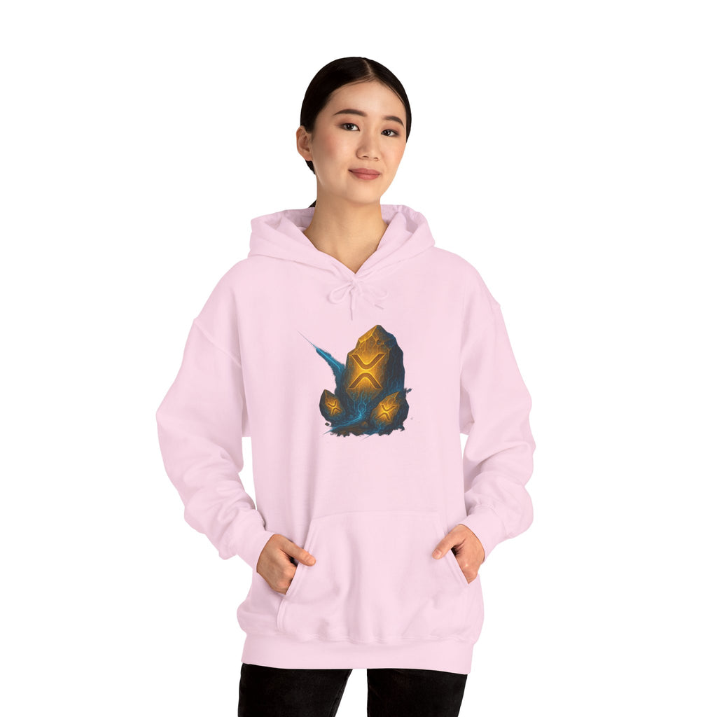 Rune Stone Hoodie — Glowing Mystic Rock Graphic Hooded Sweatshirt