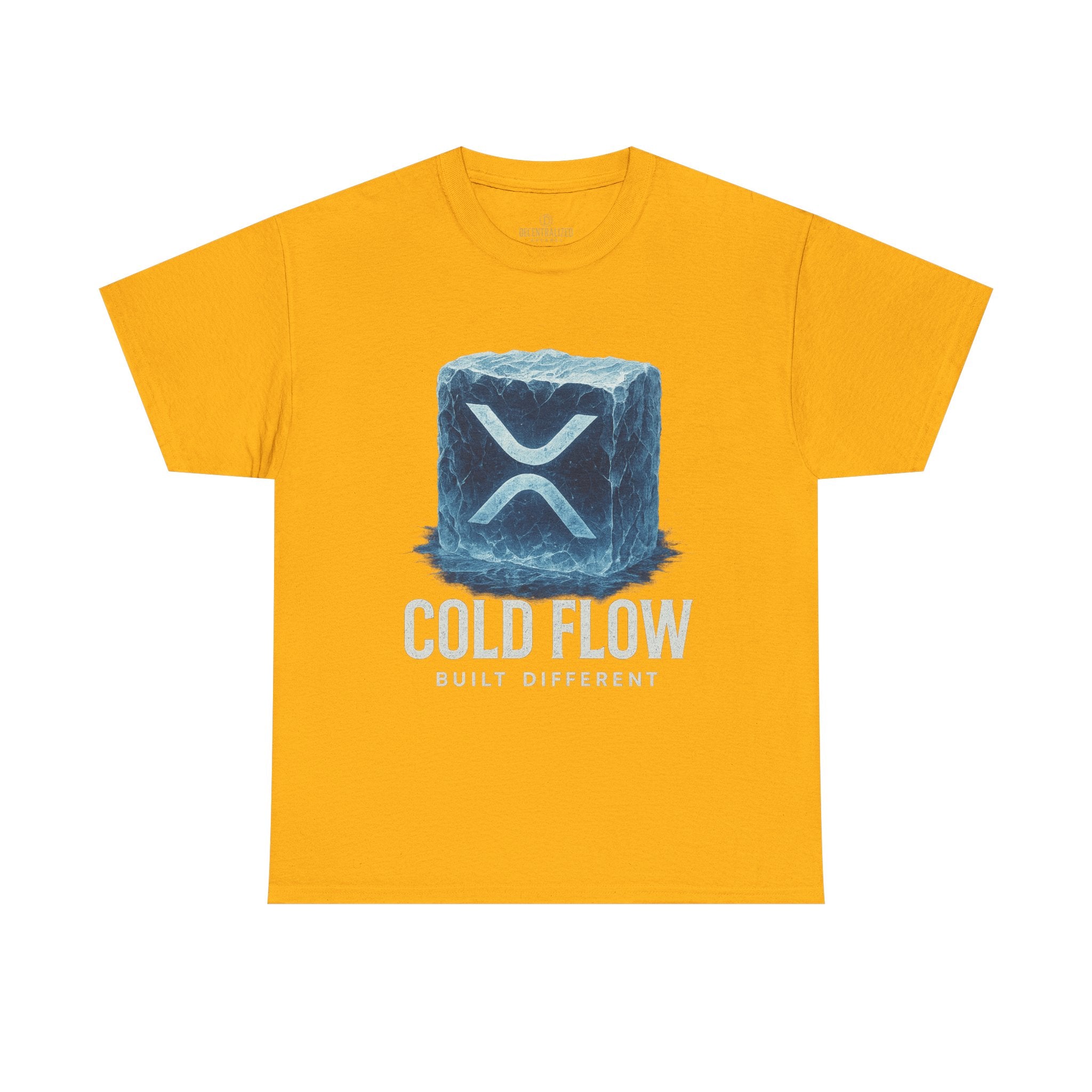 Cold Flow Ripple Logo T‑Shirt — 'Cold Flow: Built Different' Ice Cube Design