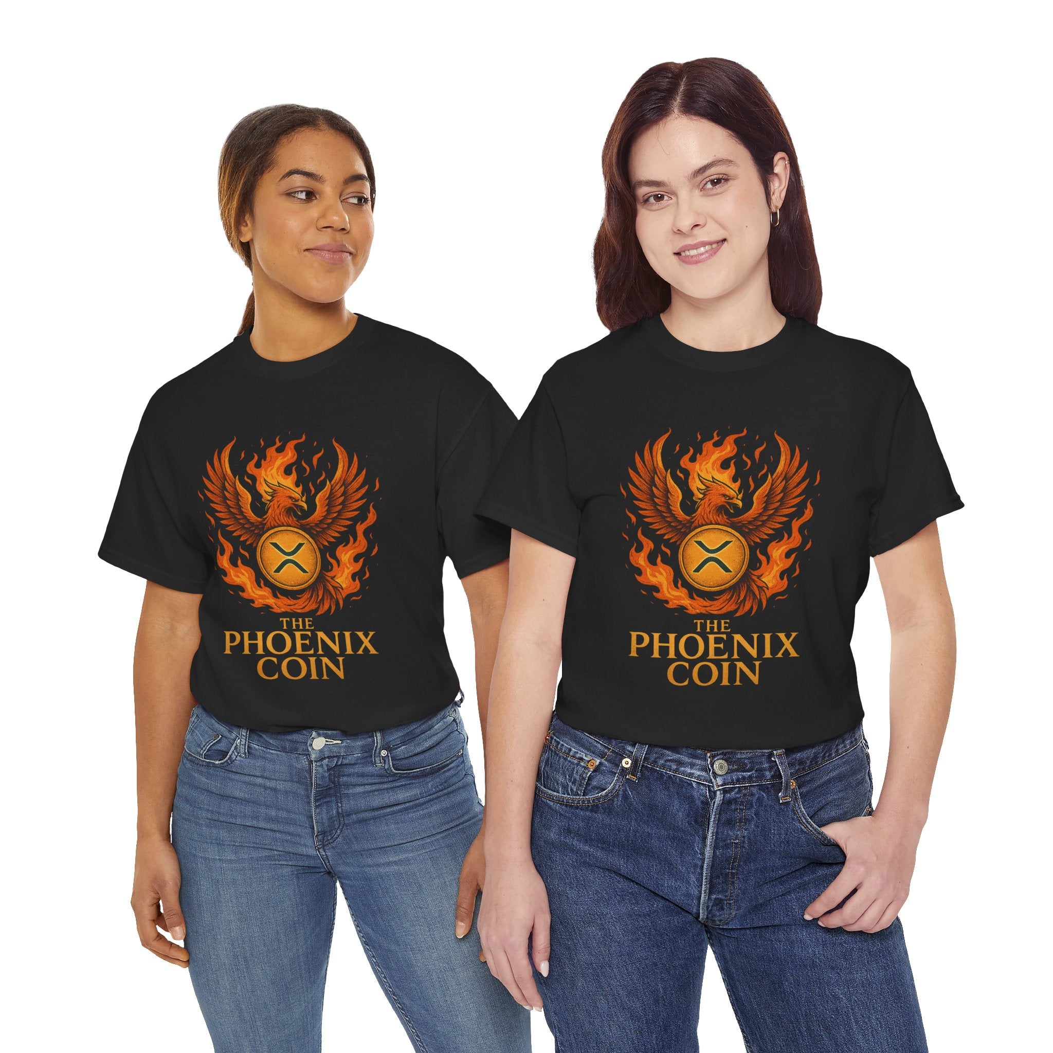 Phoenix Coin T‑Shirt — Fiery Phoenix Crypto Logo Tee