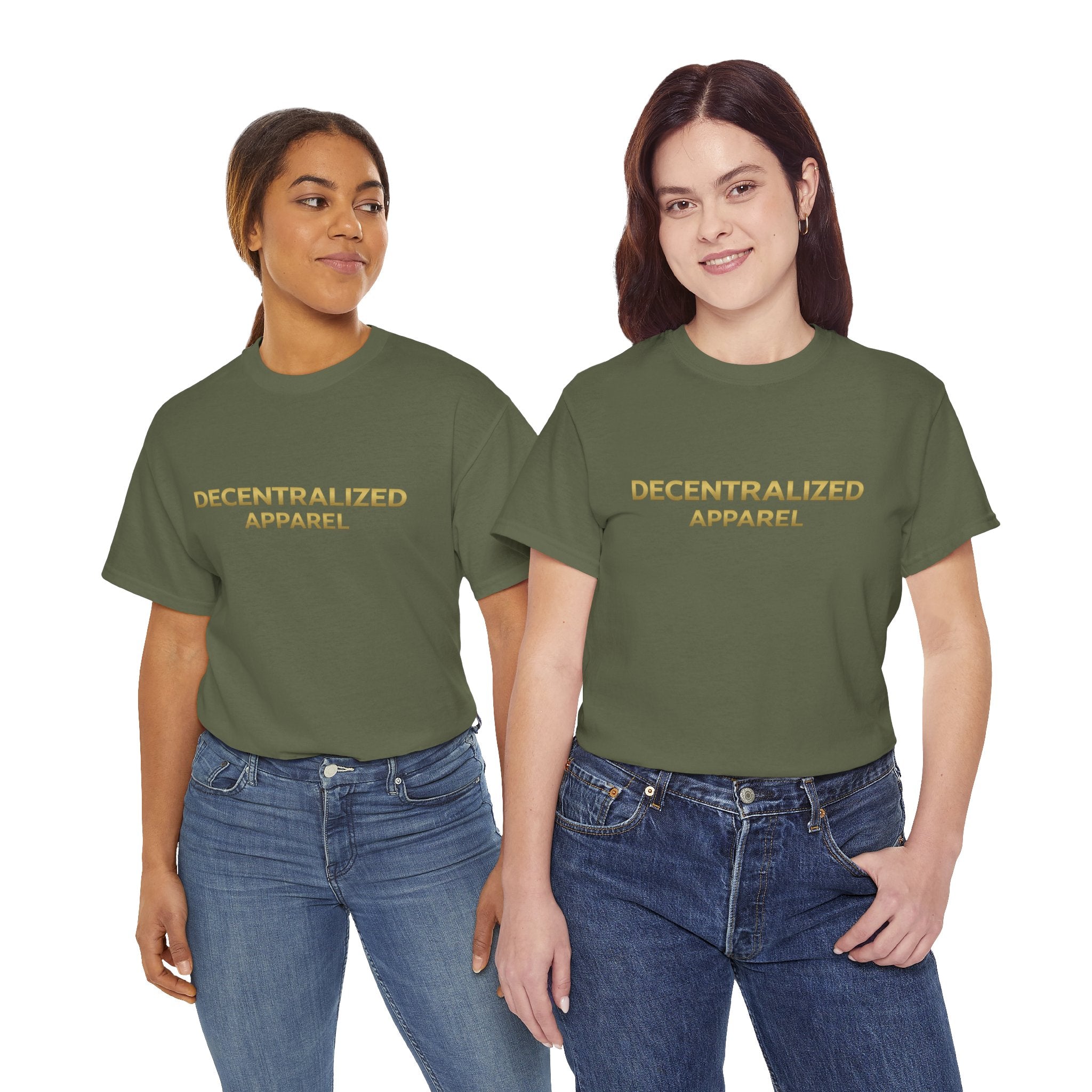 Decentralized Apparel T‑Shirt — Minimal Gold Logo Tee