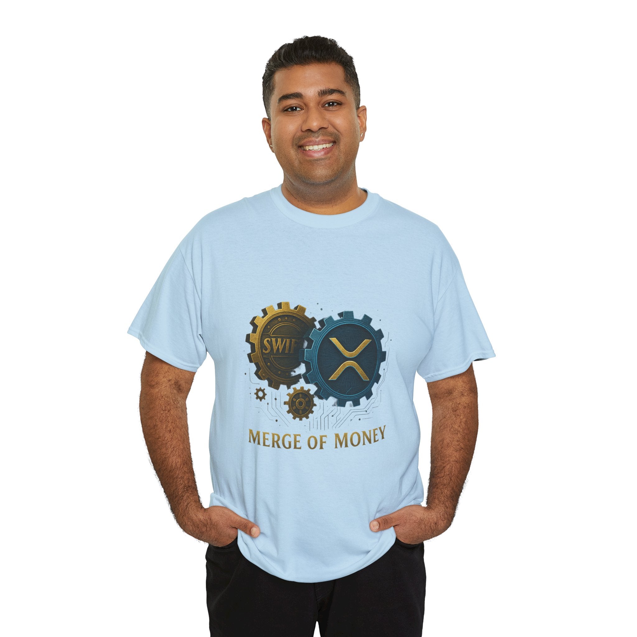 Merge of Money Tee - Cryptocurrency Gears XRP & SWI Crypto T-Shirt