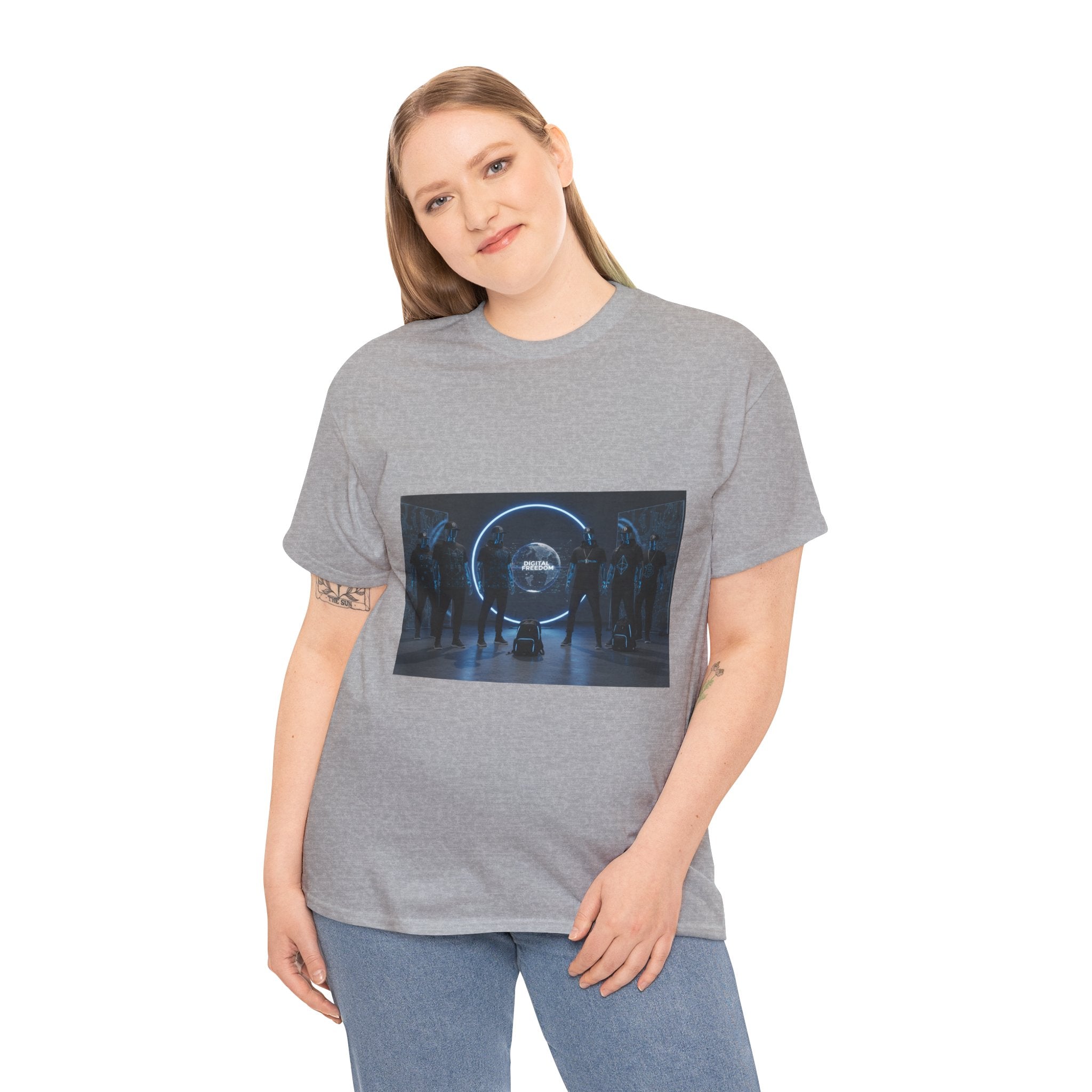 Sci‑Fi Portal Graphic Tee — Futuristic Neon Crew T-Shirt