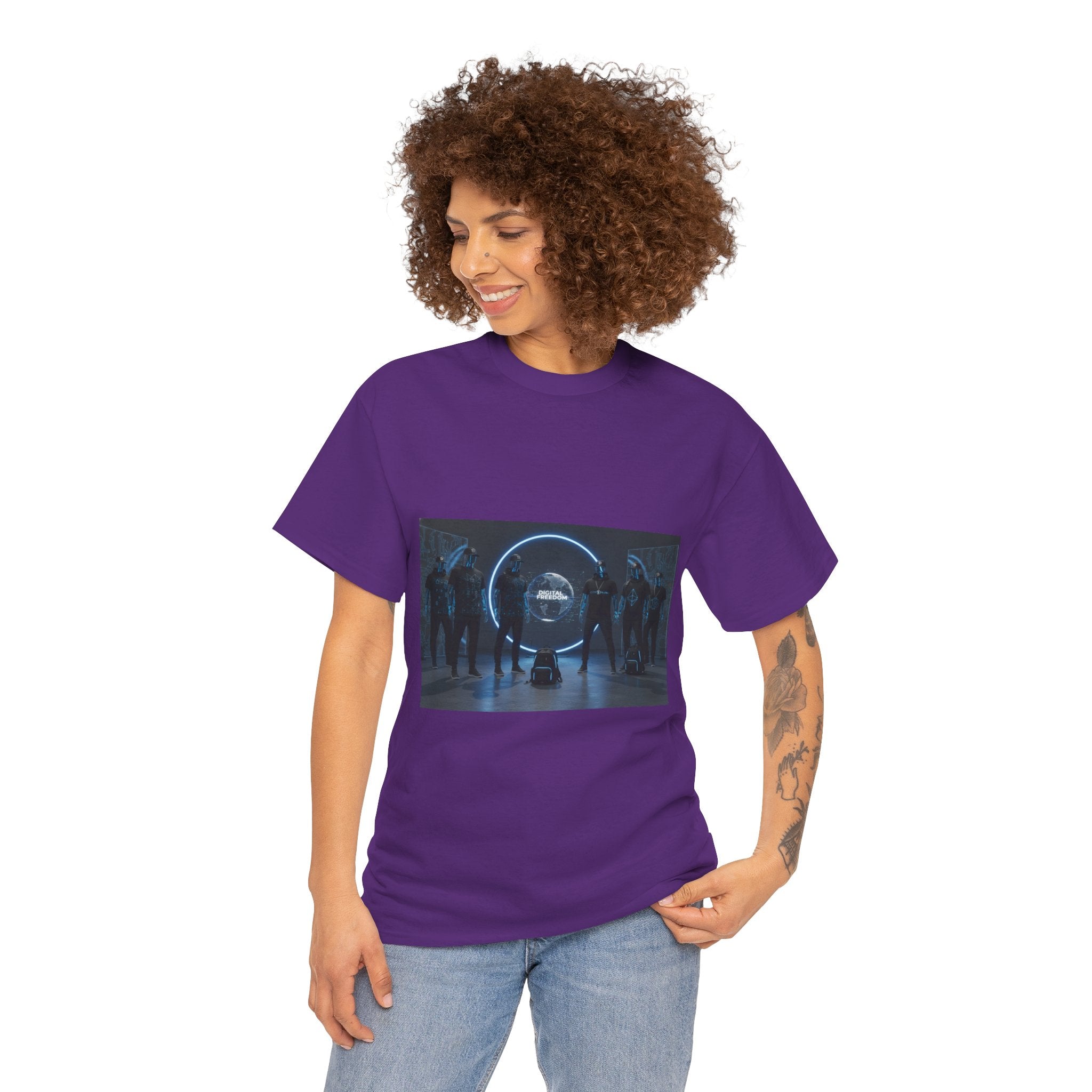 Sci‑Fi Portal Graphic Tee — Futuristic Neon Crew T-Shirt