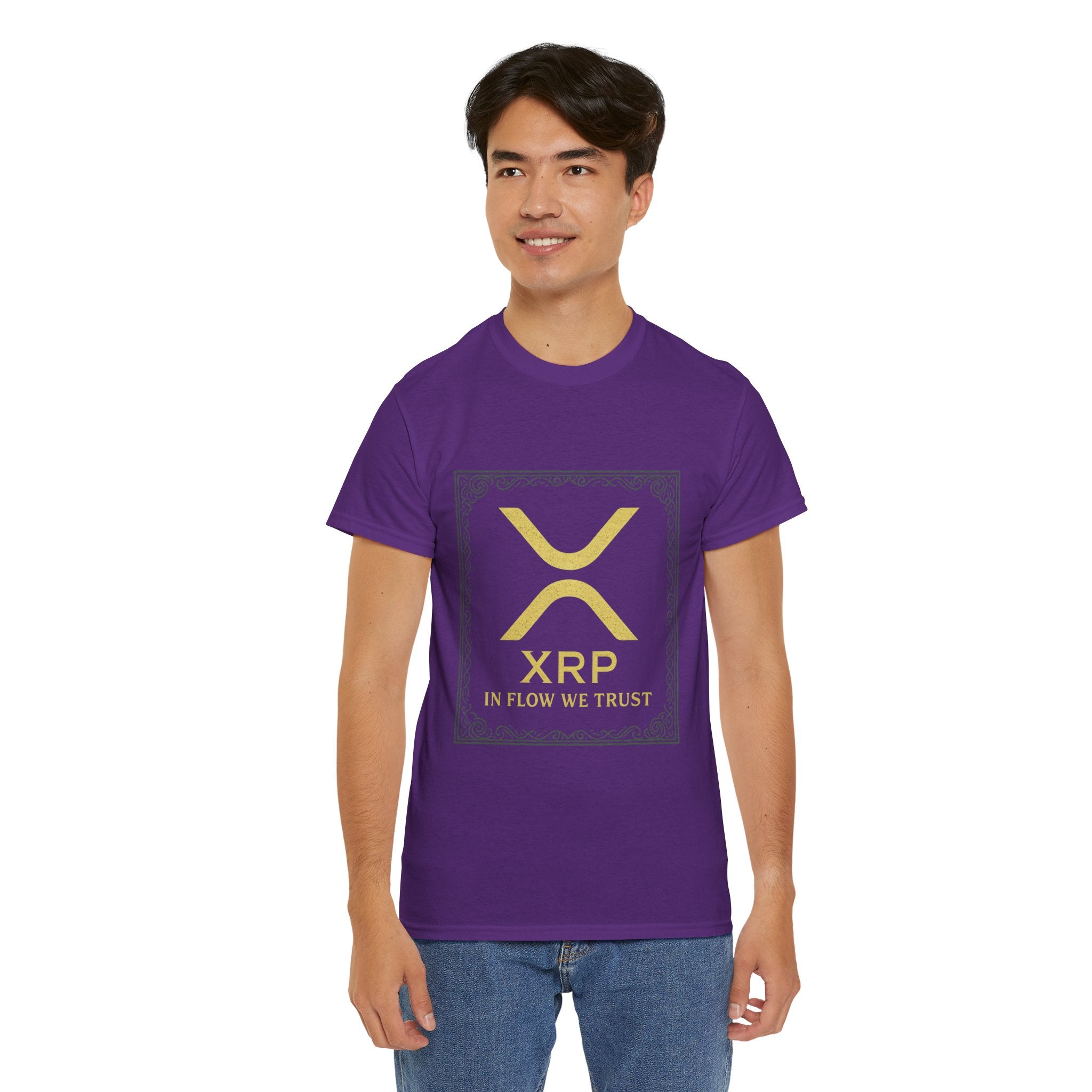 XRP Logo T-Shirt — "In Flow We Trust" Crypto Tee for Ripple Fans