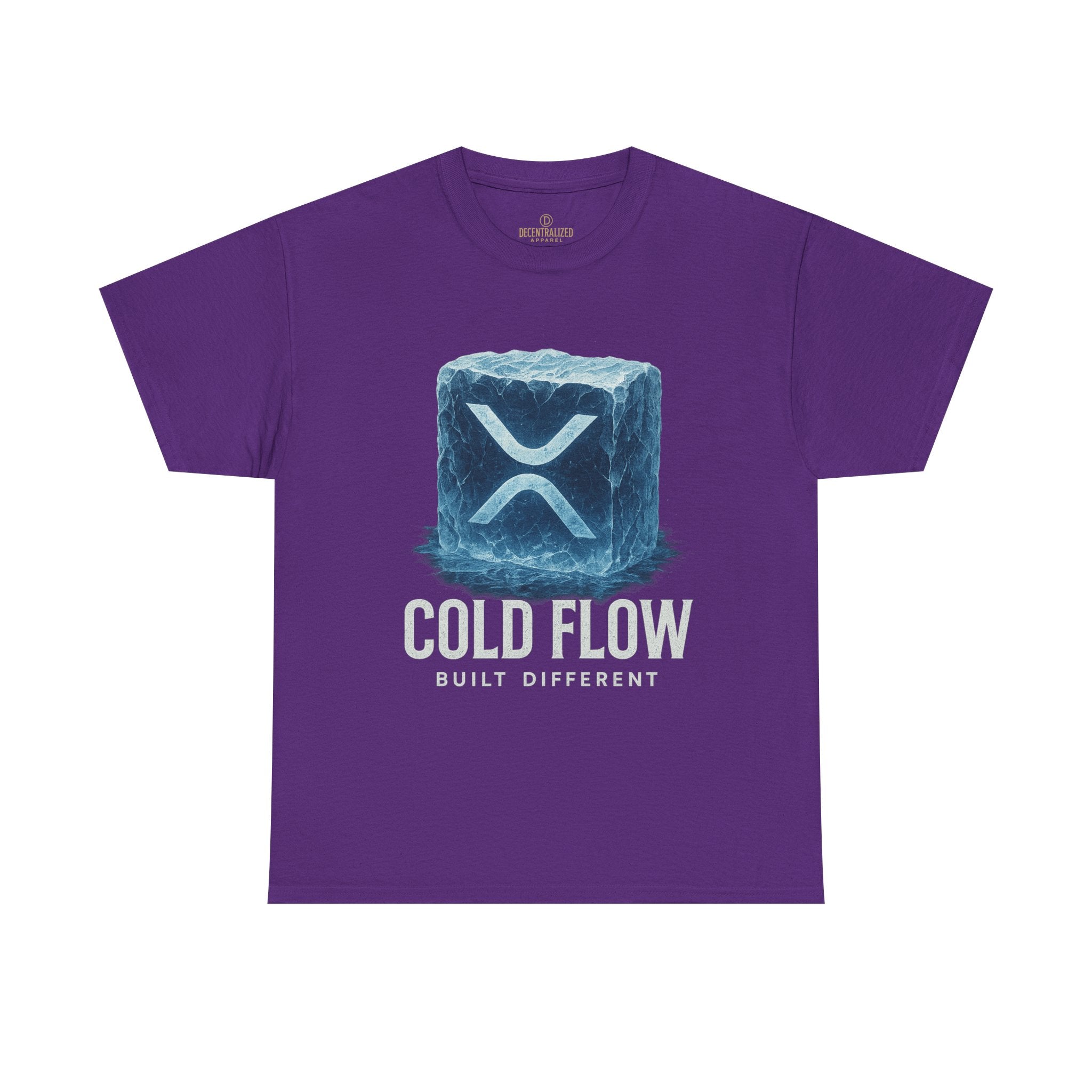 Cold Flow Ripple Logo T‑Shirt — 'Cold Flow: Built Different' Ice Cube Design