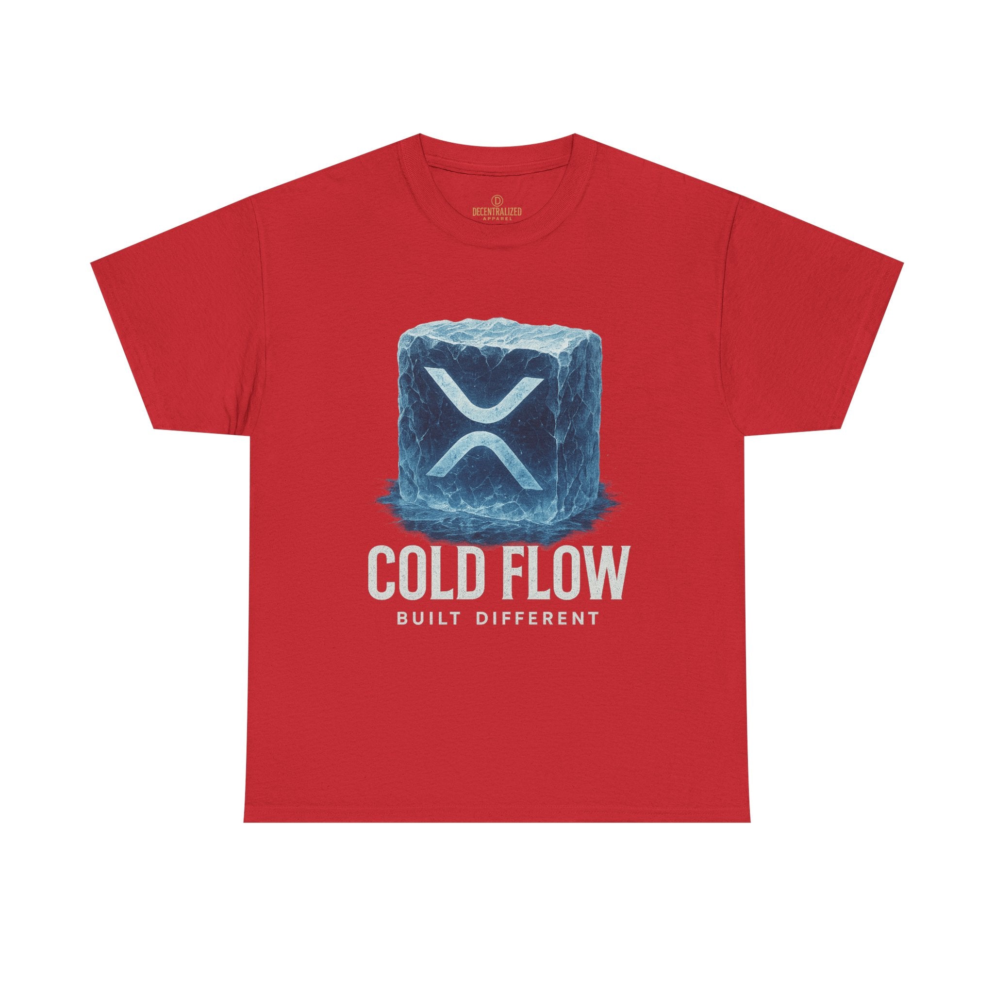 Cold Flow Ripple Logo T‑Shirt — 'Cold Flow: Built Different' Ice Cube Design