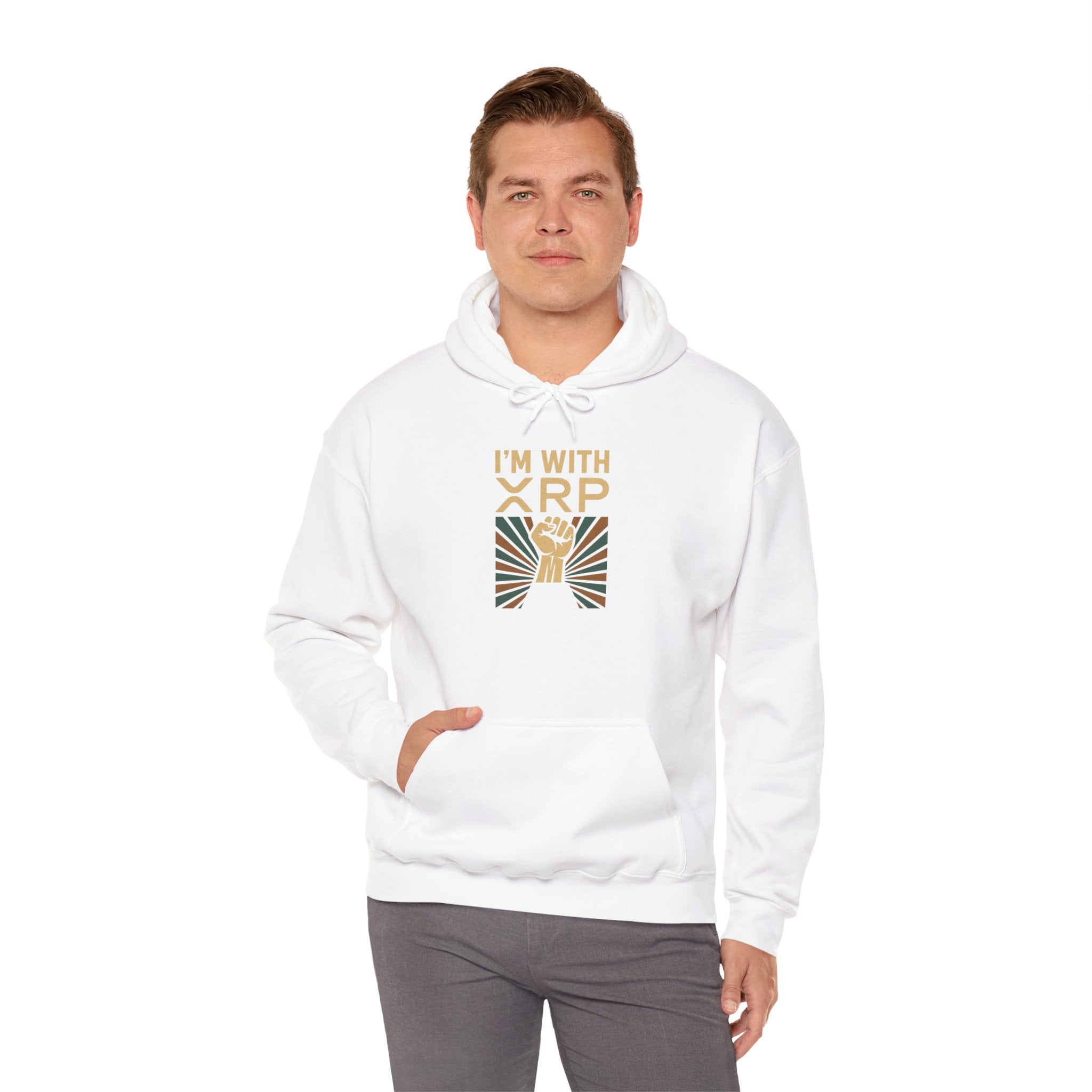 Hoodie — "I'm With XRP" Retro Crypto Graphic Hoodie
