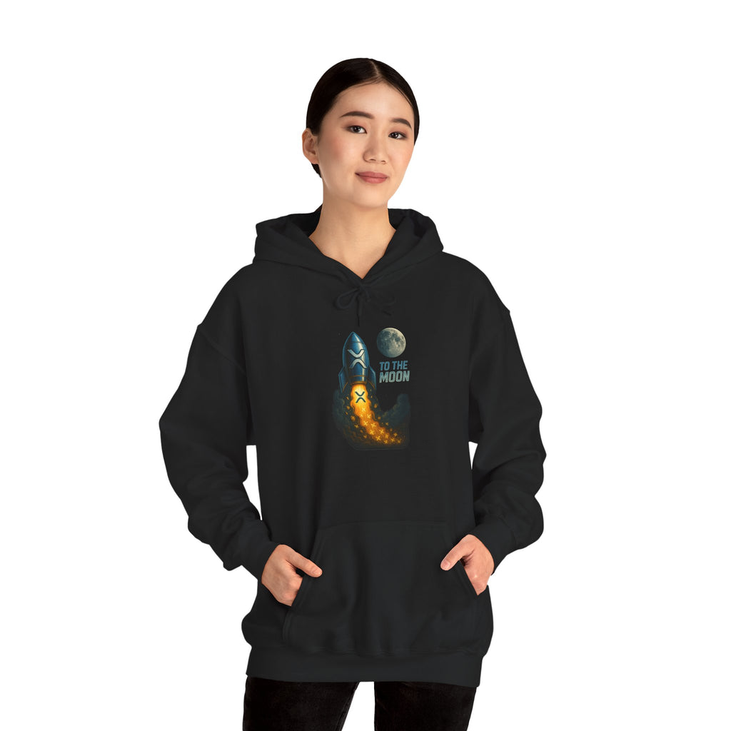 To the Moon Rocket Hoodie — Space Graphic Pullover