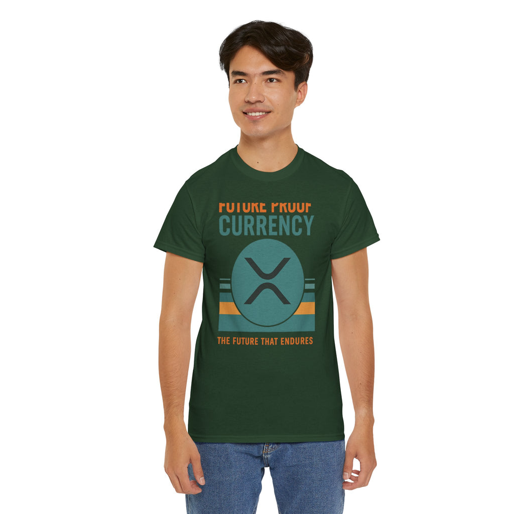 RIPPLE XRP 'Future Proof Currency' Graphic Tee — Crypto Retro Logo Shirt