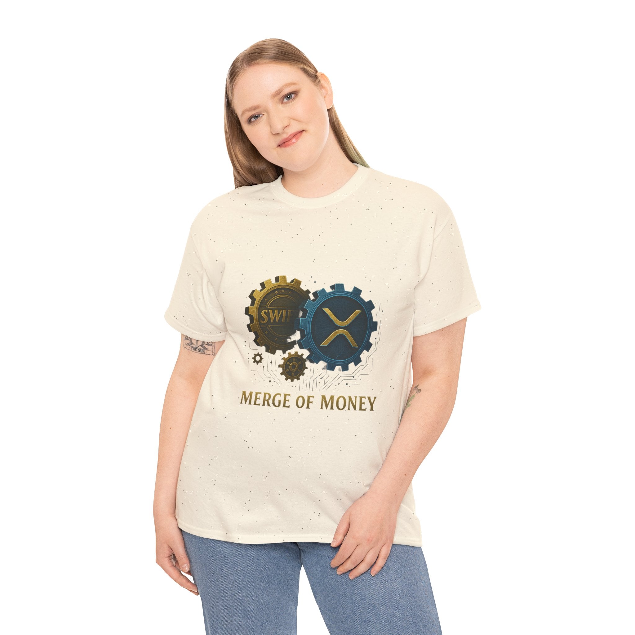 Merge of Money Tee - Cryptocurrency Gears XRP & SWI Crypto T-Shirt