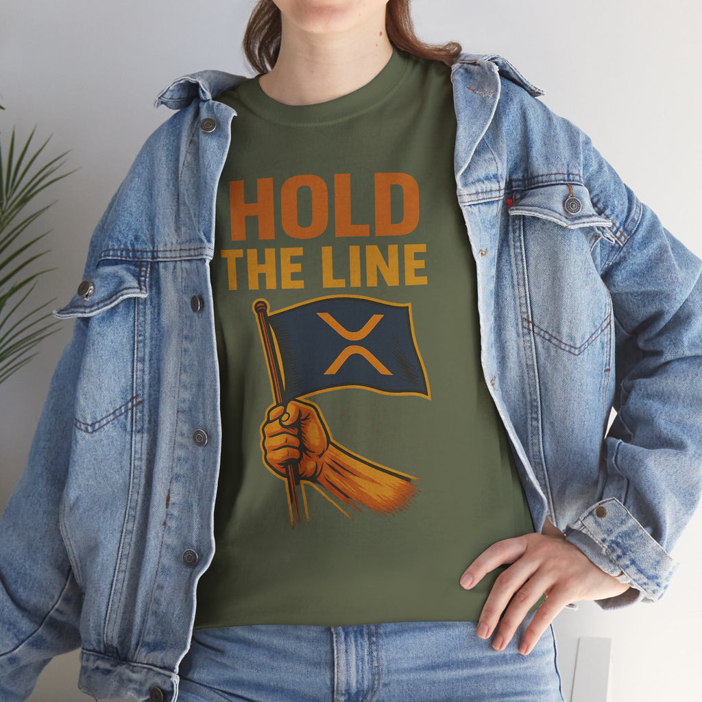 Hold The Line Tee — Bold Flag Graphic Cryptocurrency XRP Shirt