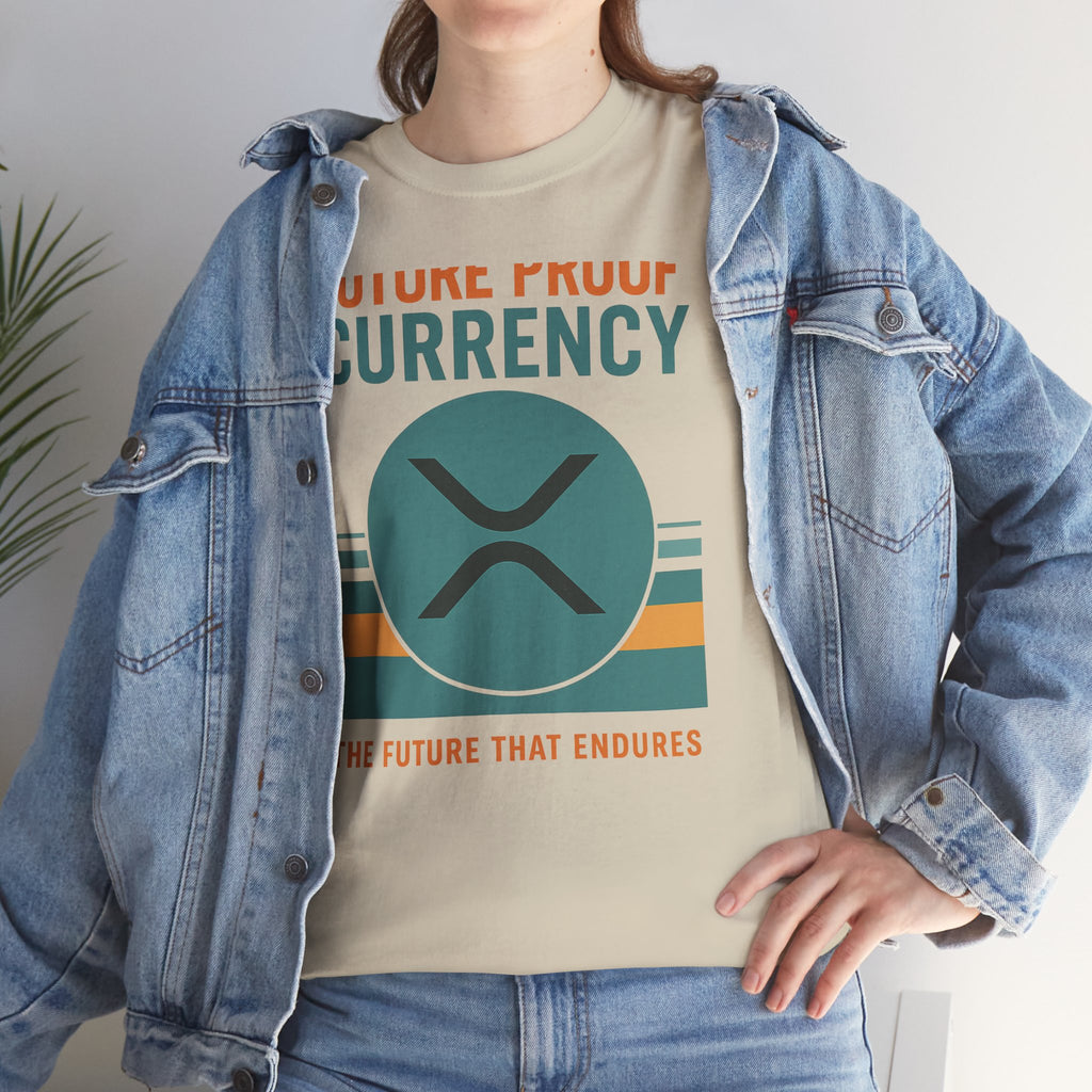 RIPPLE XRP 'Future Proof Currency' Graphic Tee — Crypto Retro Logo Shirt