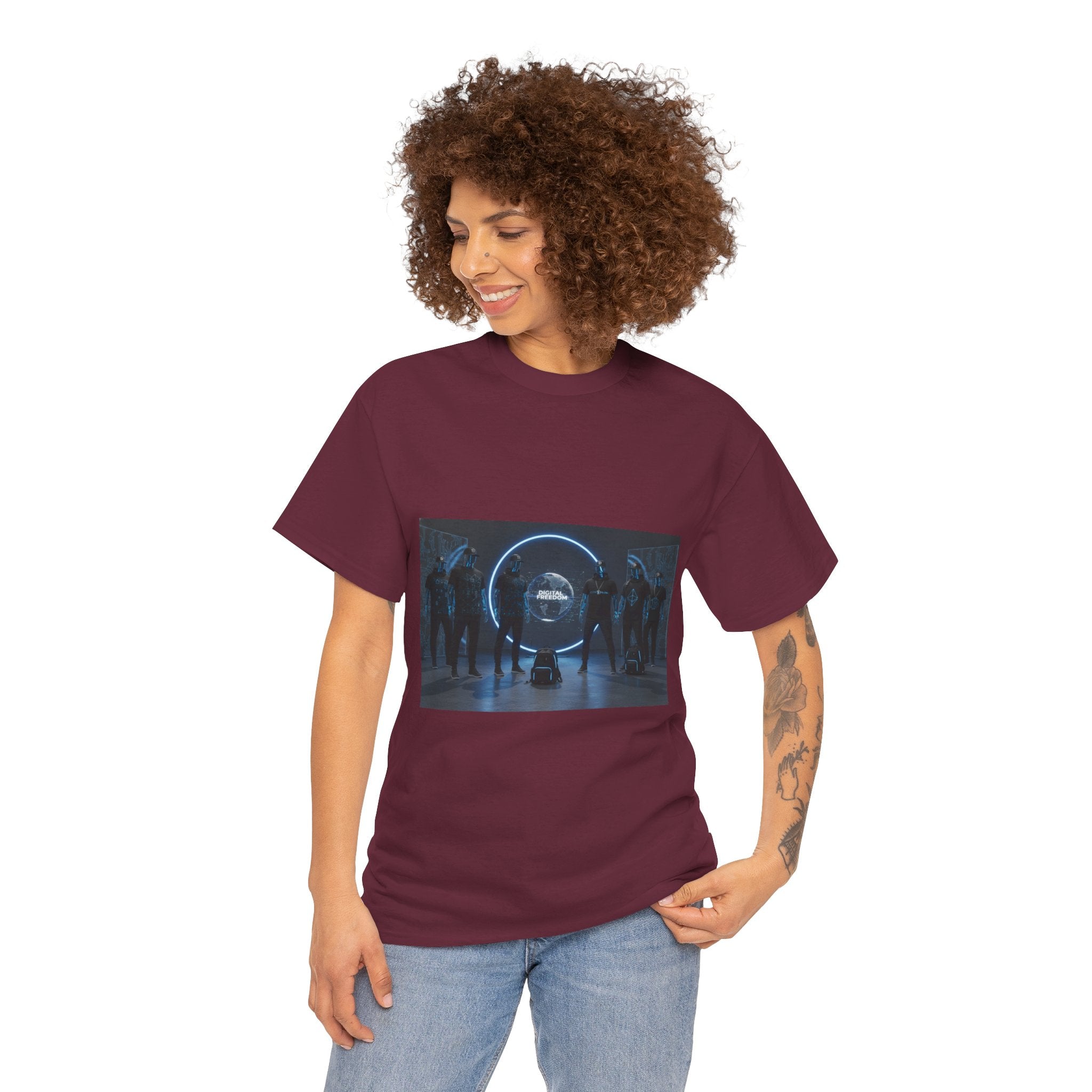 Sci‑Fi Portal Graphic Tee — Futuristic Neon Crew T-Shirt
