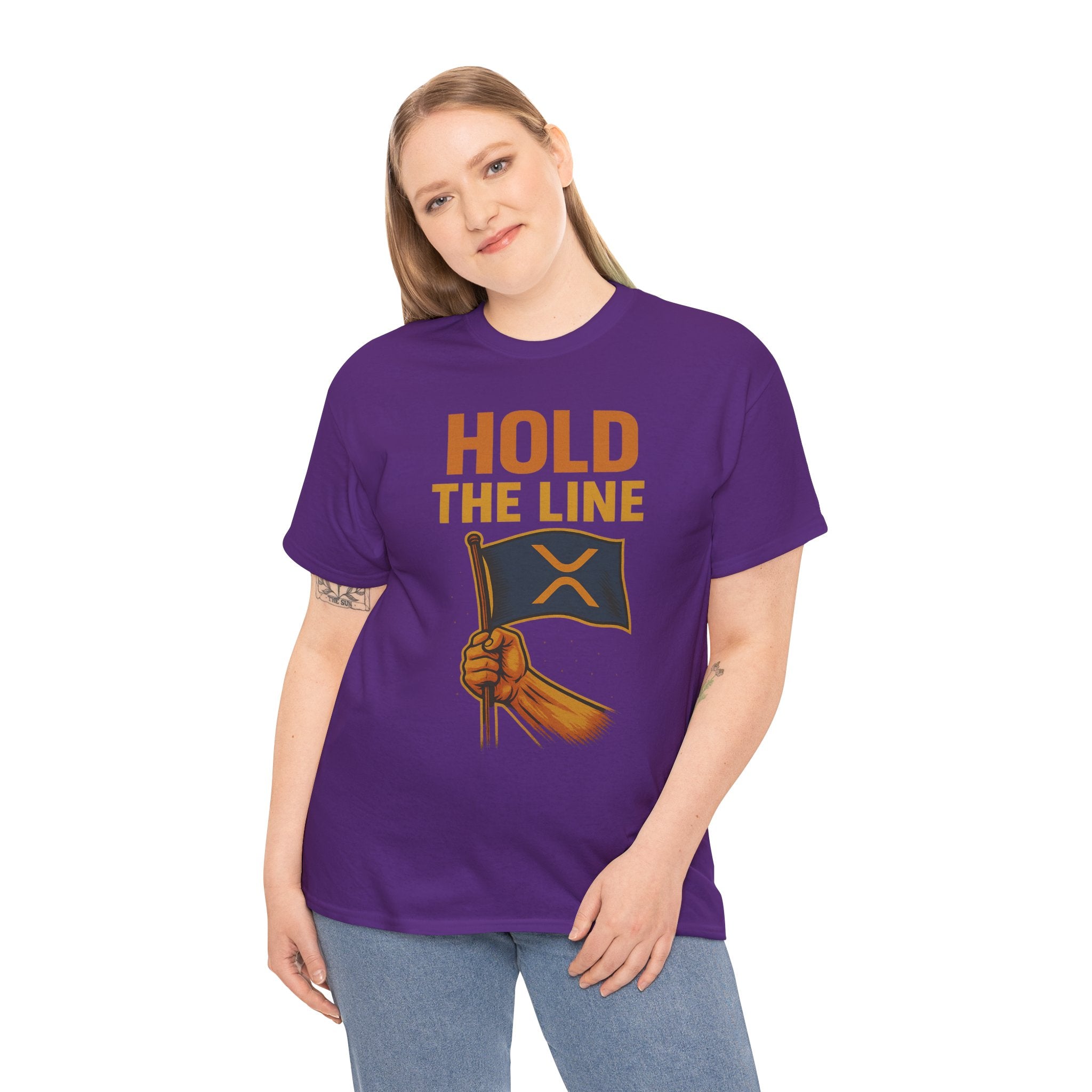 Hold The Line Tee — Bold Flag Graphic Cryptocurrency XRP Shirt