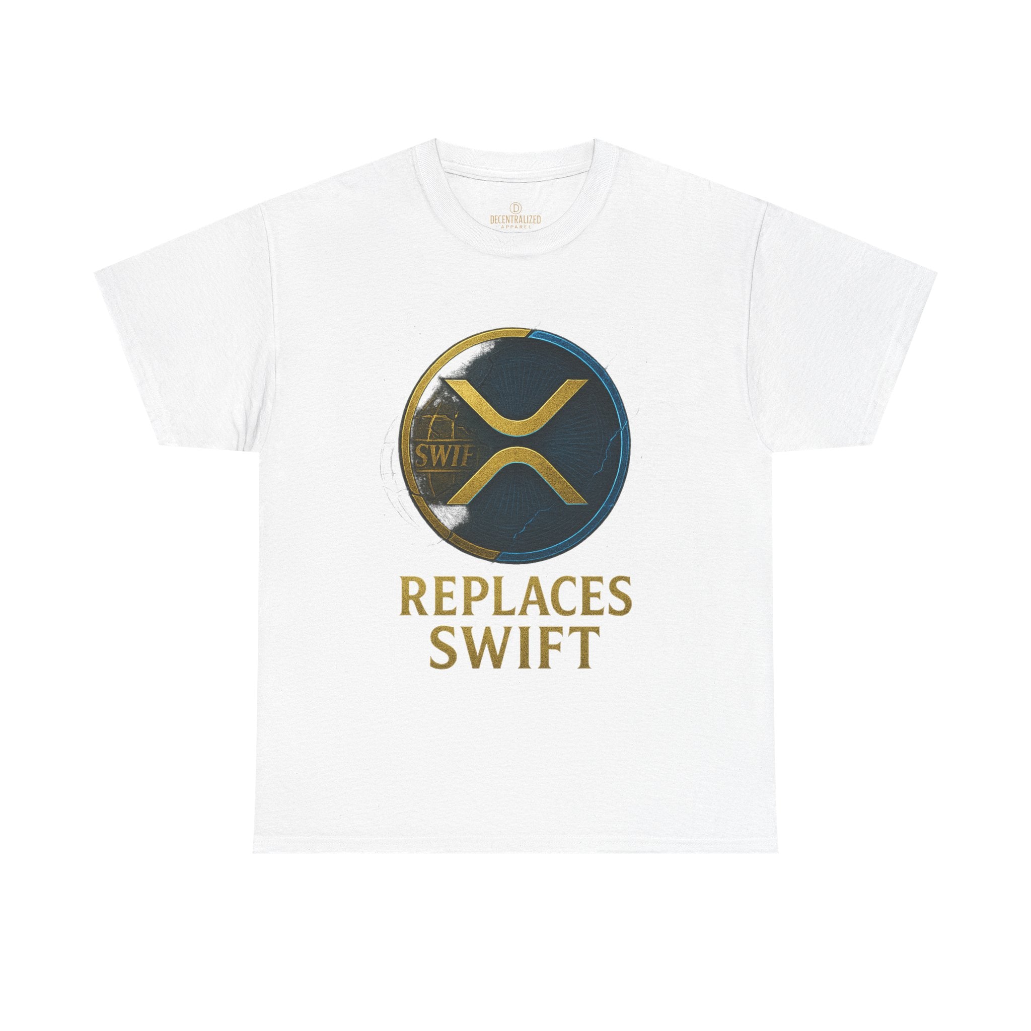 XRP 'Replaces Swift' Cotton Tee — Crypto Ripple Logo T-Shirt