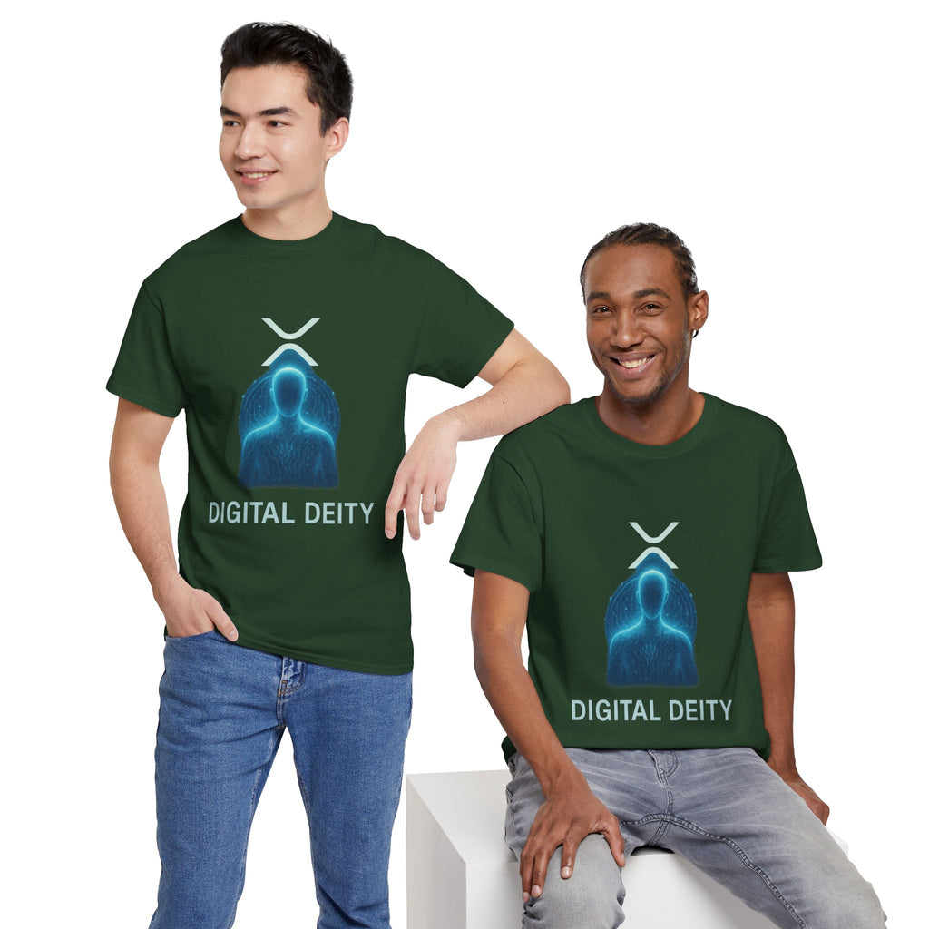 Digital Deity T‑Shirt — Futuristic Neon Tech Hoodie Tee