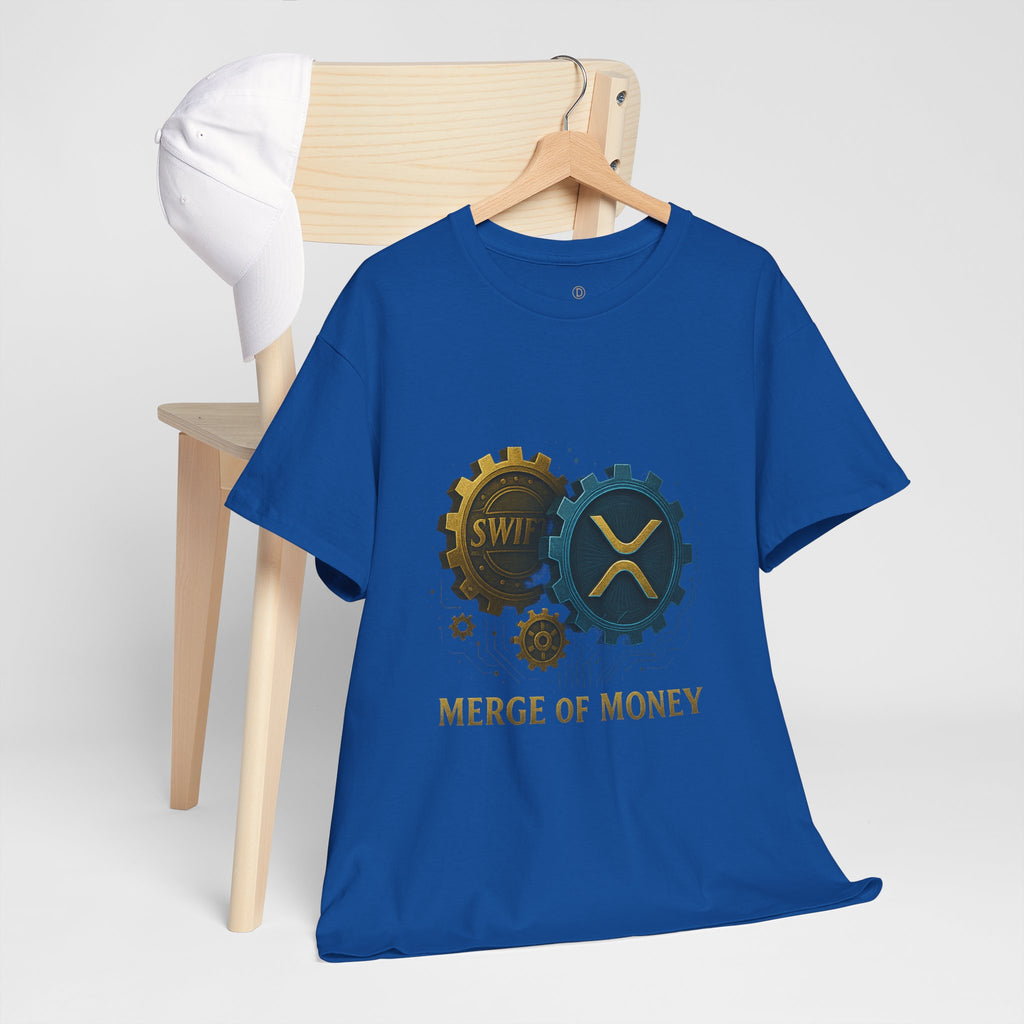 Merge of Money Tee - Cryptocurrency Gears XRP & SWI Crypto T-Shirt